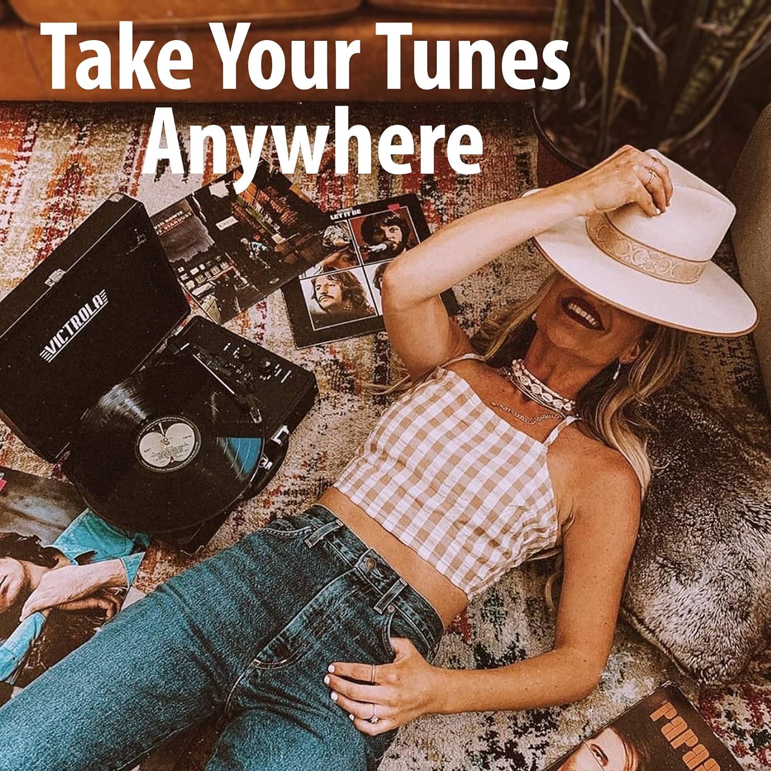 Victrola Journey+ Bluetooth Suitcase Record Player, Black (Vsc 400Sb Blk Sdf)