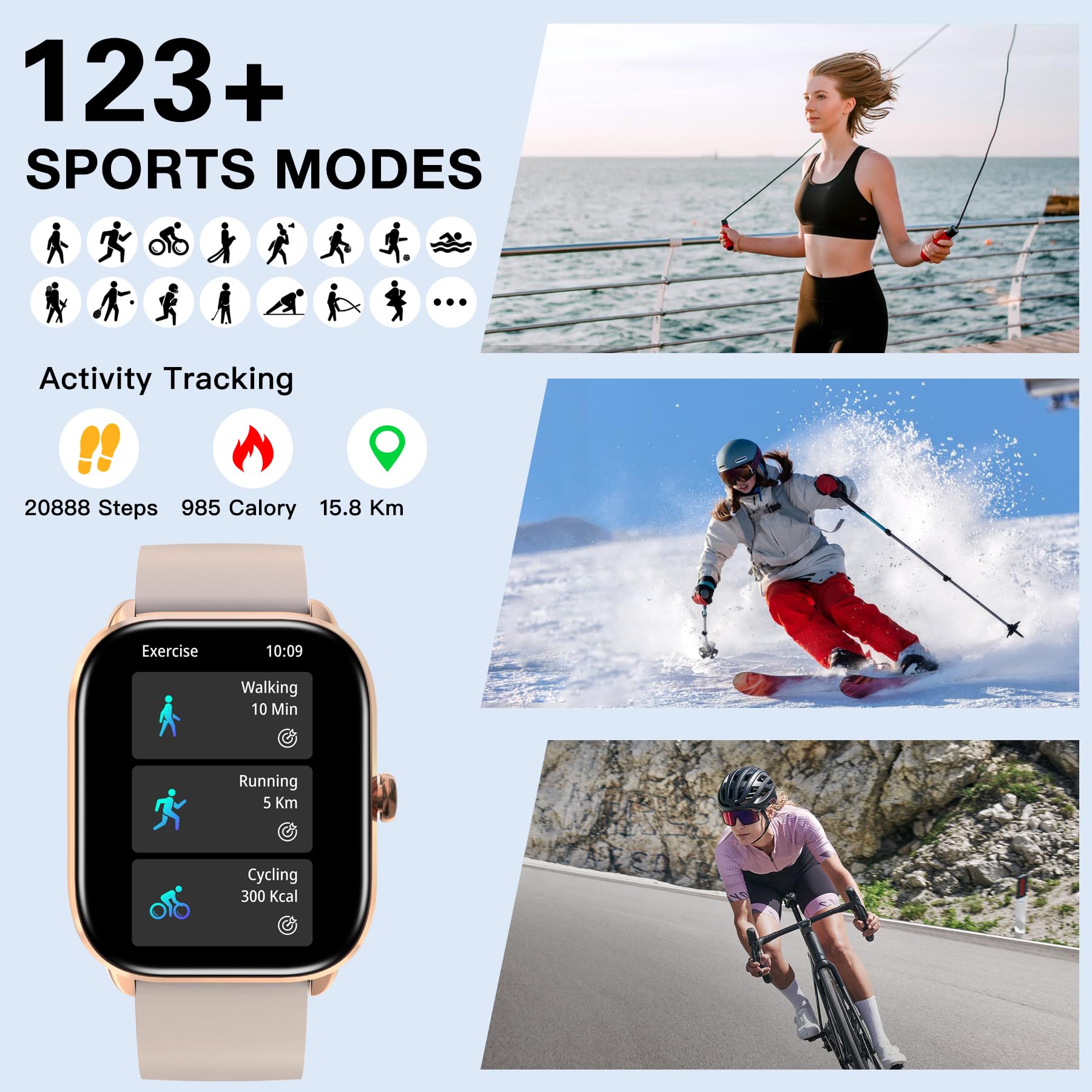 Bribejat Smart Watch For Women Men(Answer/Make Call), Hd 1.95 Zinc Alloy Case Smartwatch, Waterproof Fitness Tracker Pedometer