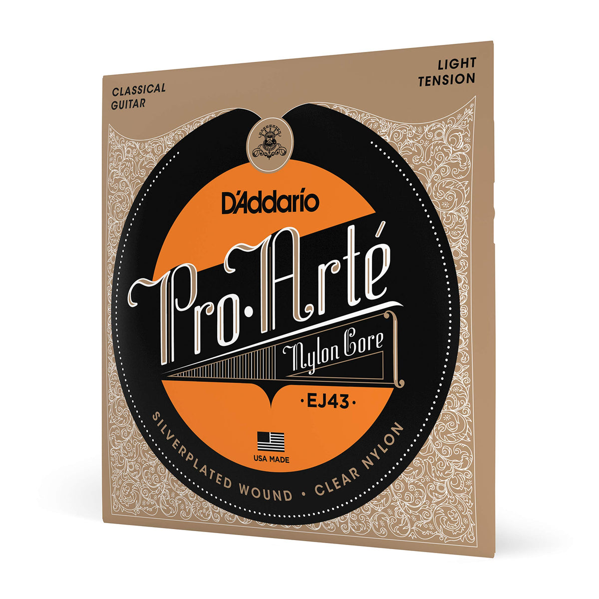 Daddario Guitar Strings   Pro Arte Classical Guitar Strings   Ej43   Nylon Guitar Strings   Silver Plated Wound, Nylon Core   Li