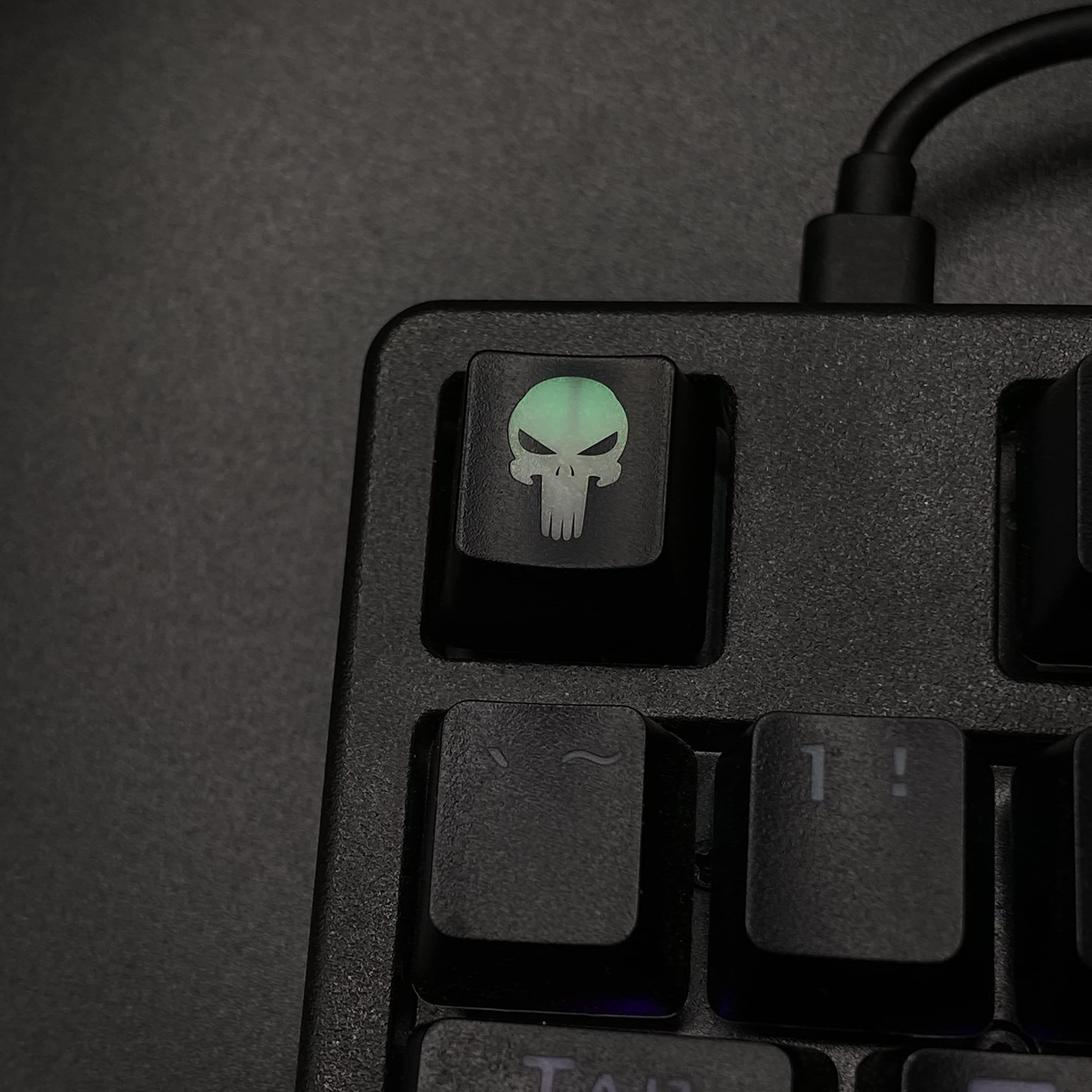 Btxetuel Skull Backlit Keycap,Costom Kecaps For Cherry Mx Mechanical Keyboard,Sa Profile, R4 Keycaps,Abs Translucent Backlight K