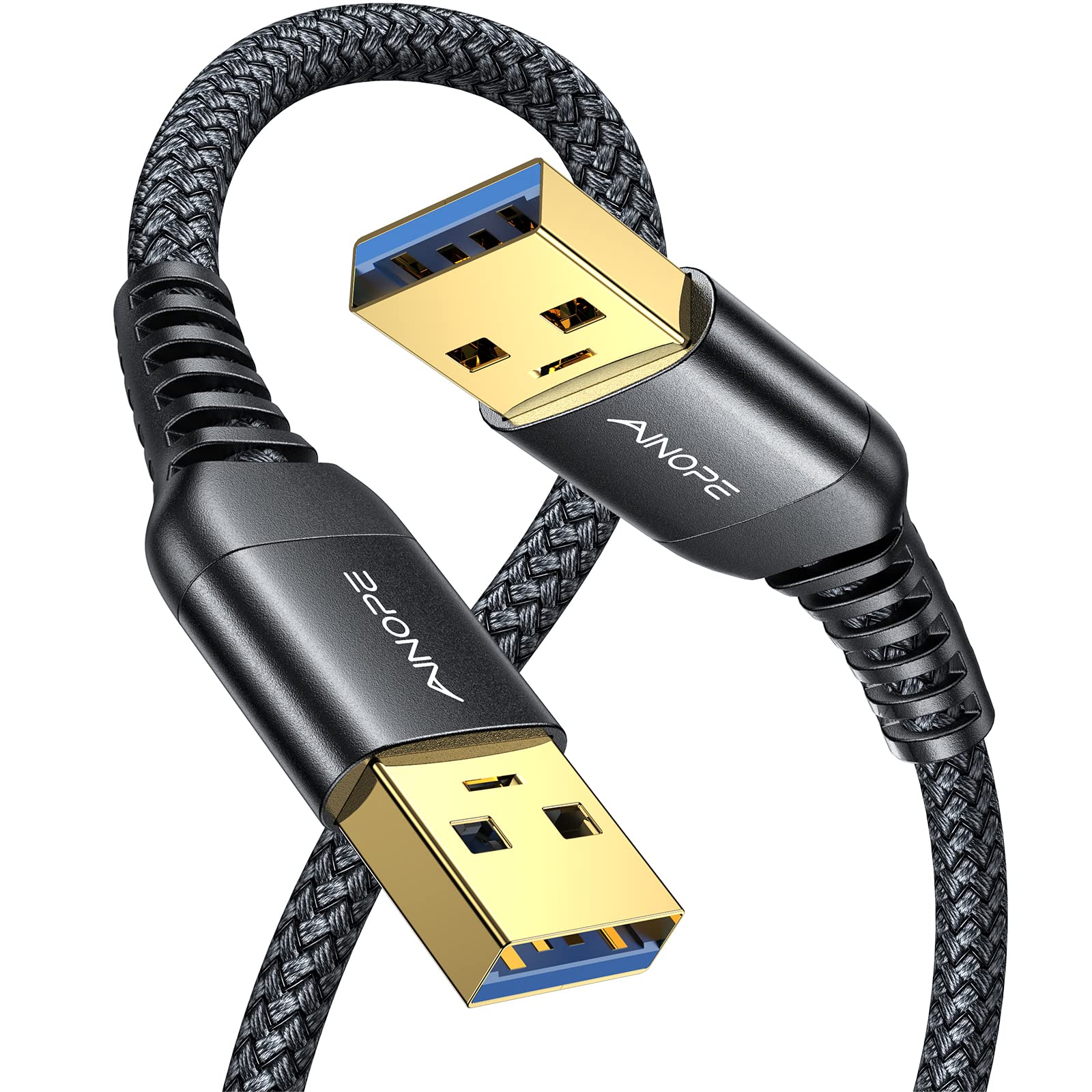 Ainope Usb 3.0 A To A Male Cable,Usb 3.0 To Usb 3.0 Cable [3.3Ft][Never Rupture] Usb Male To Male Cable Double End Usb Cord Comp