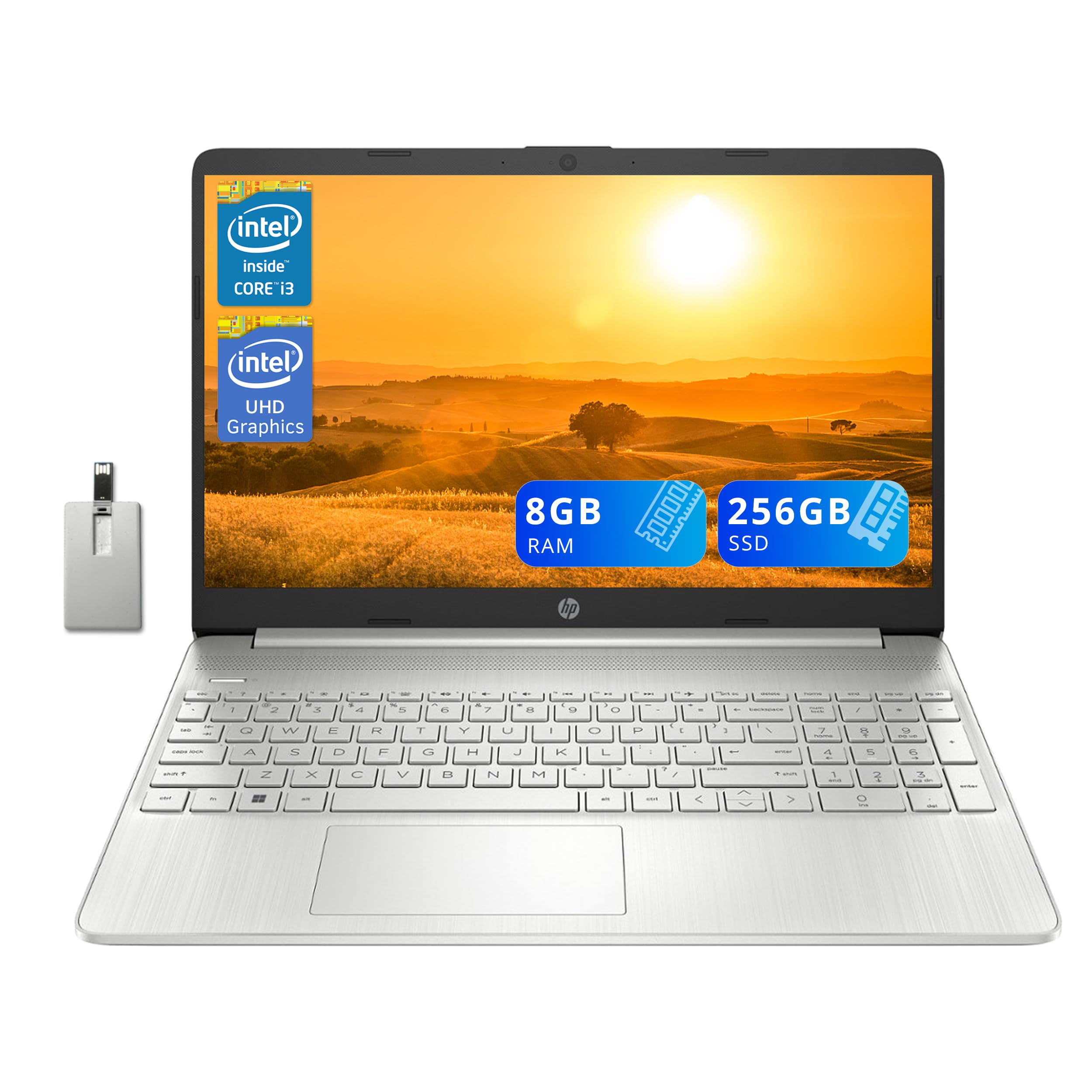 Hp 15.6'' Fhd Laptop, Intel I3-1215U, 8Gb Ddr4 Ram, 256Gb Ssd, Intel Uhd Graphics, Numeric Keypad, Hd Camera, Wifi, Bluetooth, W