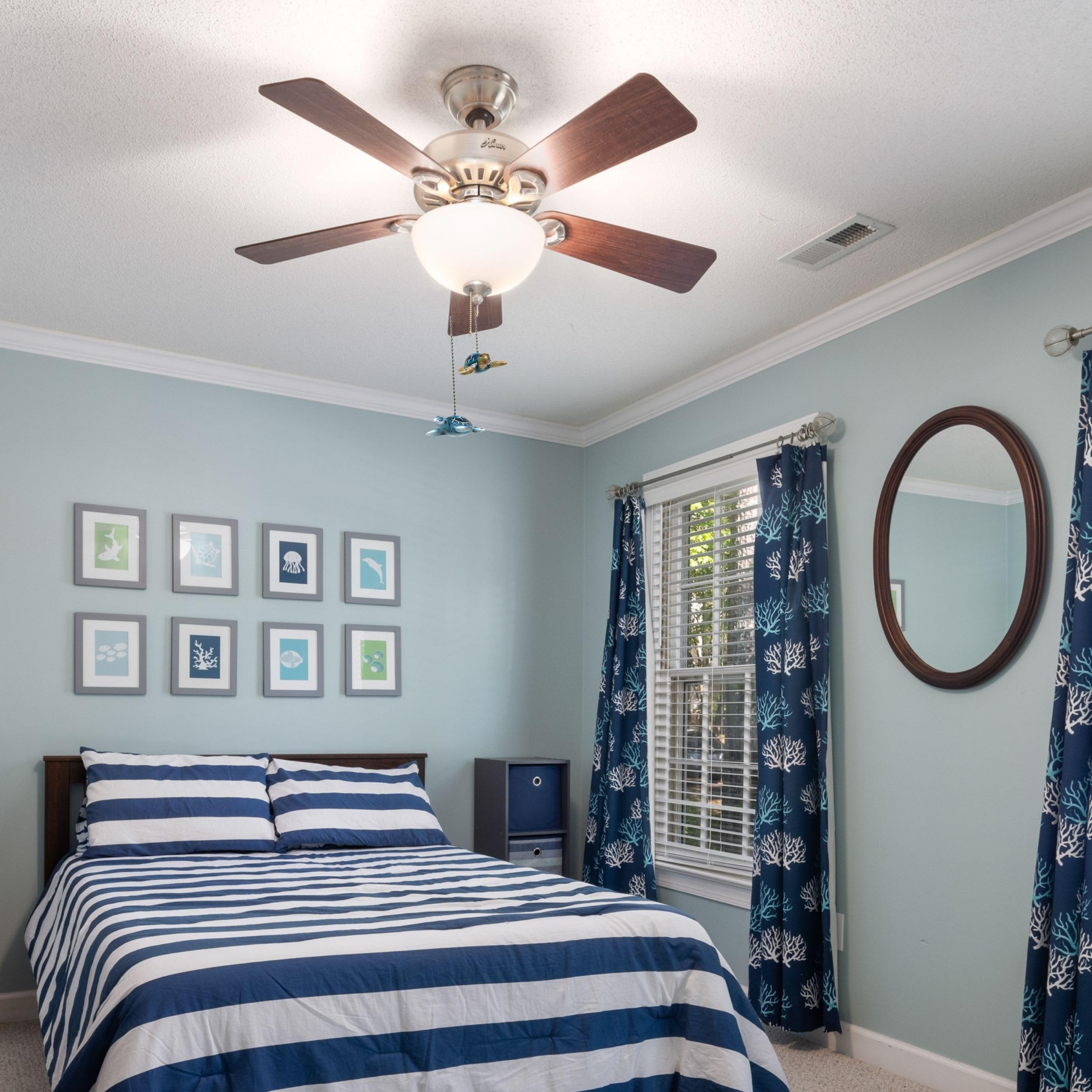 Bestgiftever Ceiling Fan And Light Fixtures Pull Chain Extender With Decorative Sea Turtle Duo Accents   Nautical Pull Chain Orn