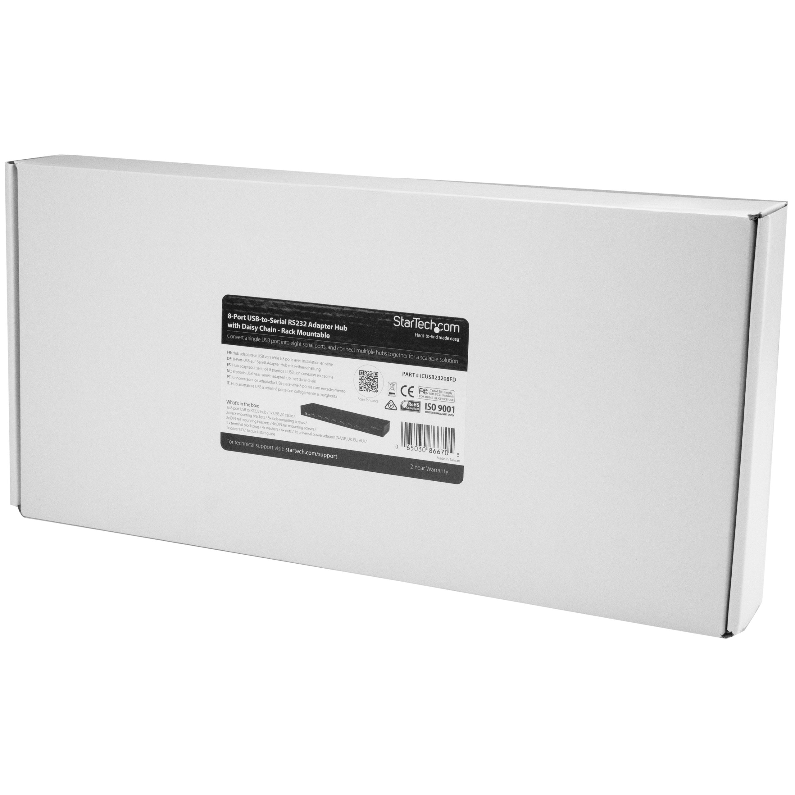 Startech.Com Usb To Serial Hub   8 Port   Com Port Retention   Rack Mount And Daisy Chainable   Ftdi Usb To Rs232 Hub (Icusb2320