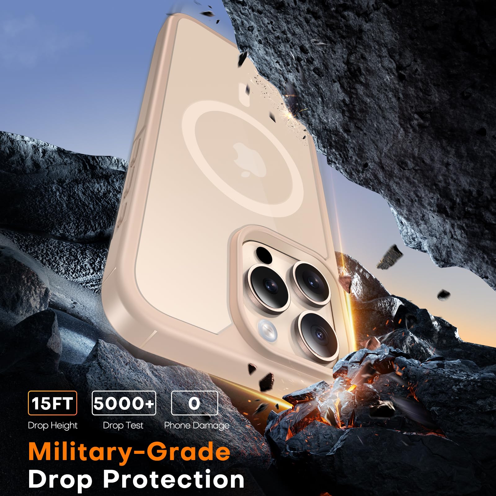 Tauri 3 In 1 For Iphone 16 Pro Case, Compatible With Magsafe [Not Yellowing] With 2X Screen Protectors, Military Grade Protectio