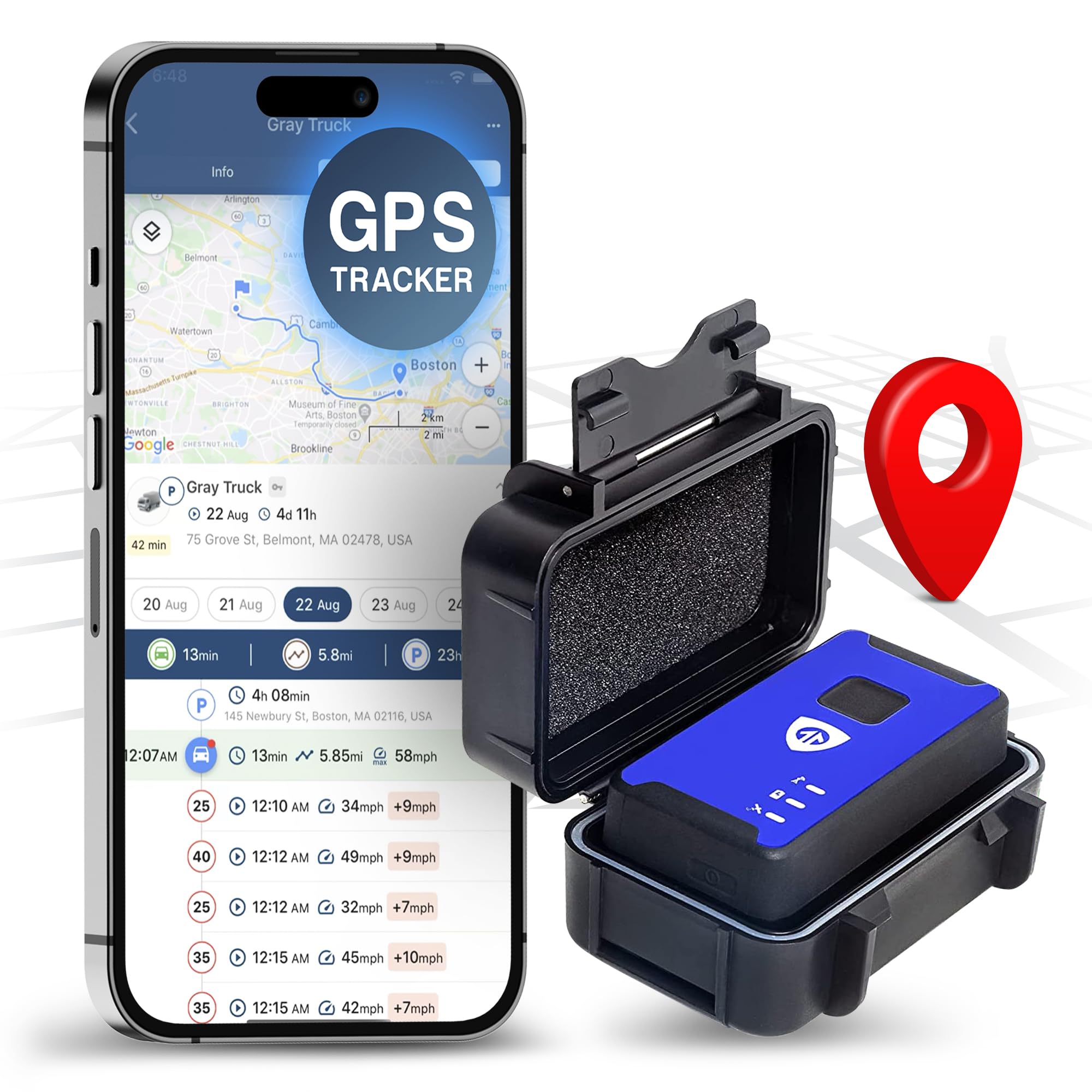 Brickhouse Car Trackers For Your Vehicle   Spark Nano 7 Gps Tracker With Magnetic Waterproof Case   Hidden Real Time 4G Lte Vehi