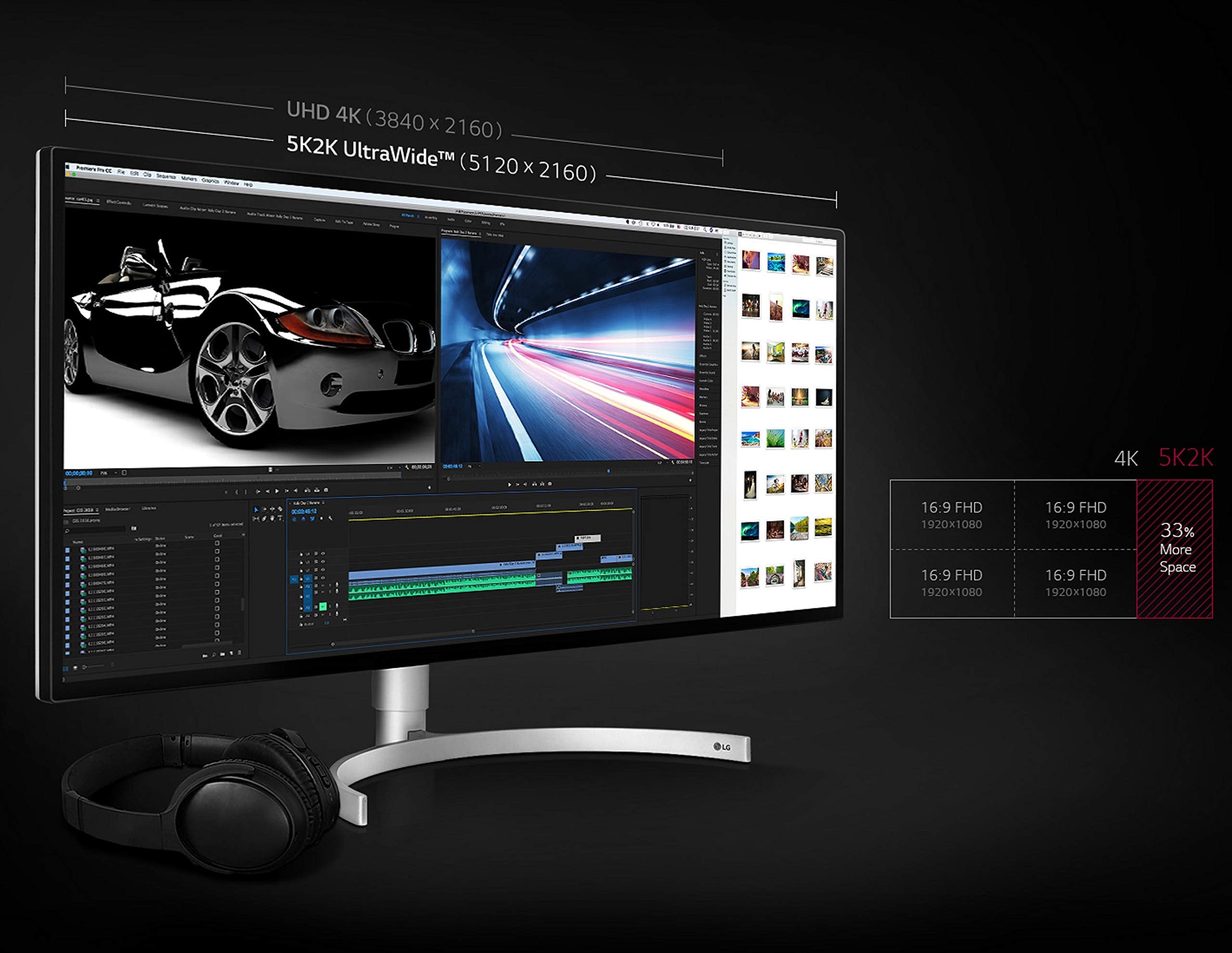 Lg 34Bk95U W Ultrafine 34'' 21:9 5K 2K (5120 X 2160) Nano Ips Led Ultrawide Monitor, 600 Cd/M   Hdr, Thunderbolt 3 / Usb Type C