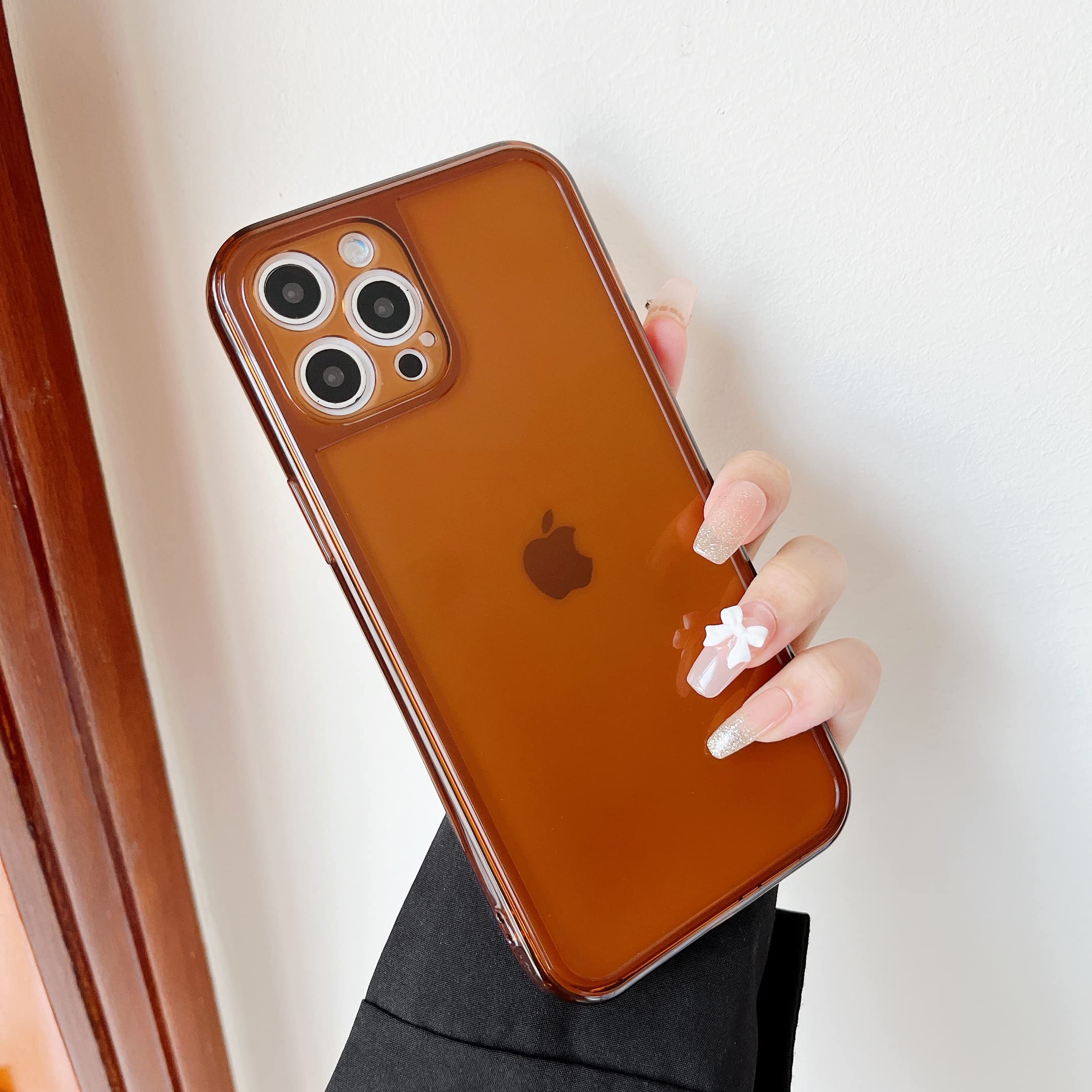 Ztofera Case For Iphone 13 Pro 6.1 Inch,Clear Soft Silicone Bumper Protective Retro Color Transparent Shockproof Phone Case   Br