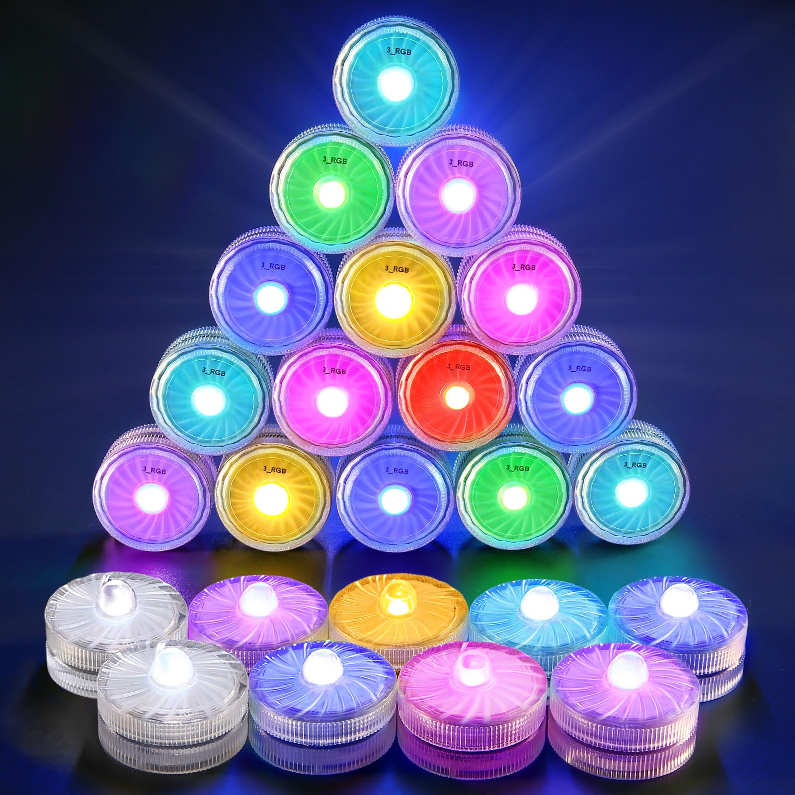 Hl Submersible Led Lights,Rgb Small Led Light,100 Hours Waterproof Flameless Led Lights Battery Powered For Wedding Home Vase Fe