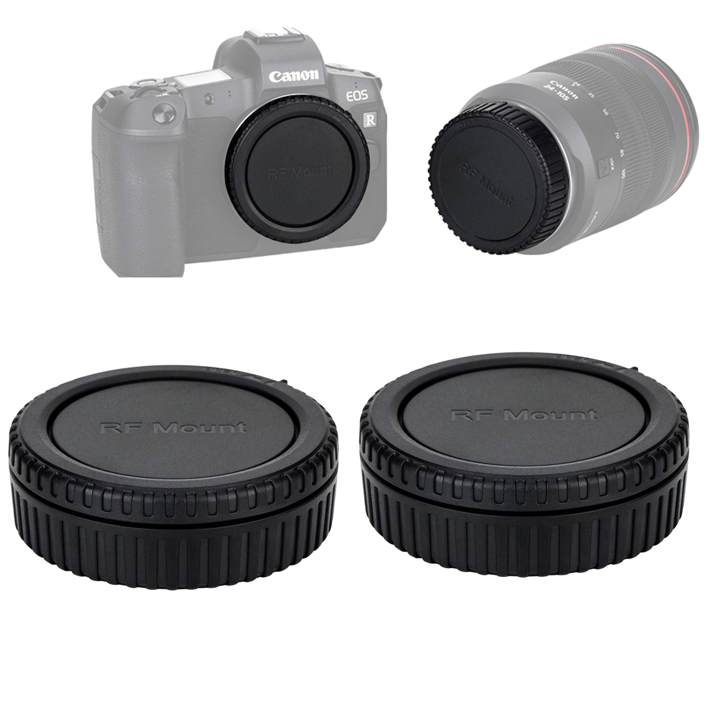 (2 Pack) Jjc Eos Rf Mount Body Cap, Rf Mount Rear Lens Cover Cap, Camera Sensor Protective Body Cap, Compatible With Canon Eos R