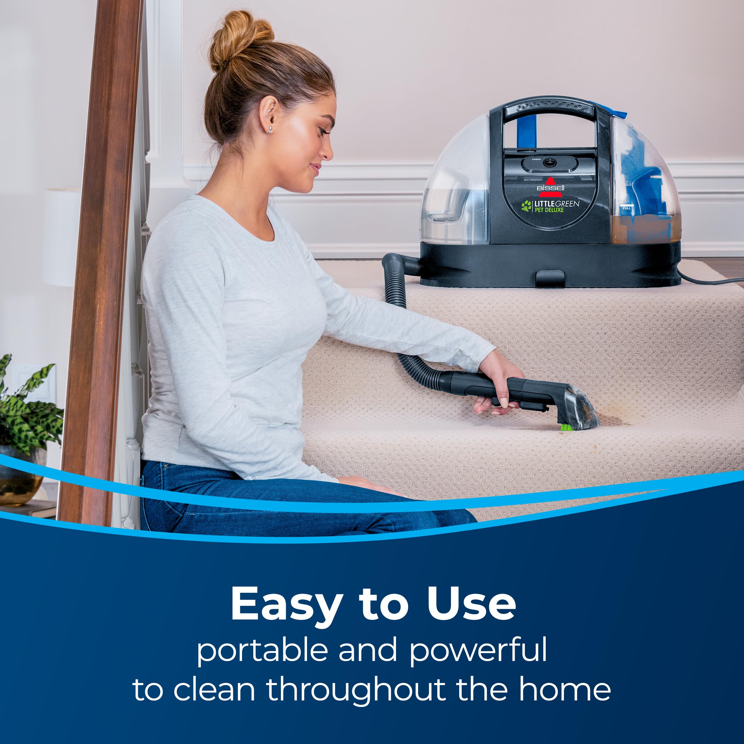 Bissell Little Green Pet Deluxe Portable Carpet Cleaner And Car/Auto Detailer, 3353, Gray/Blue