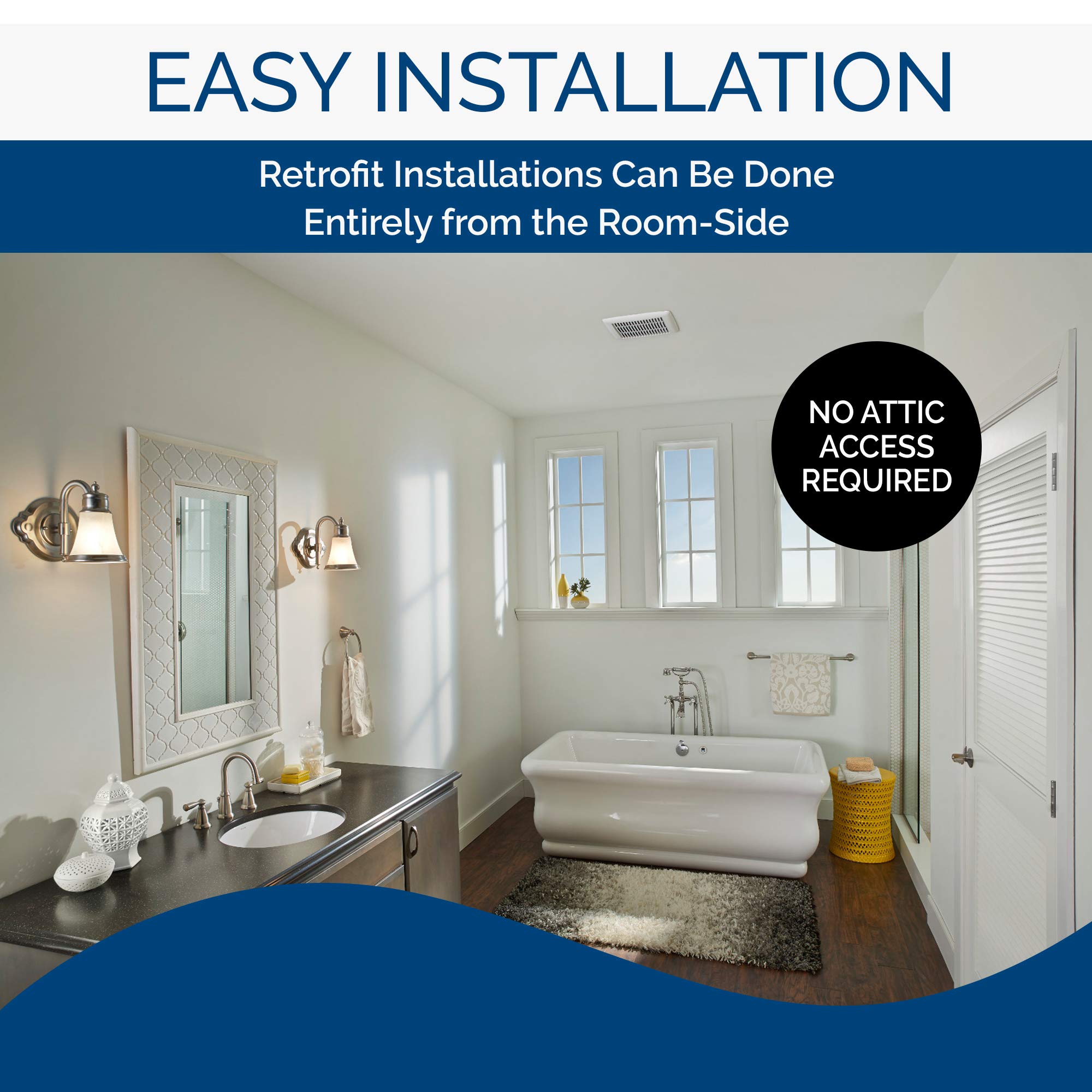 Broan Nutone Ae50110Dc Flex Dc Series Energy Star Certified Bathroom Ventilation Fan, Medium, White