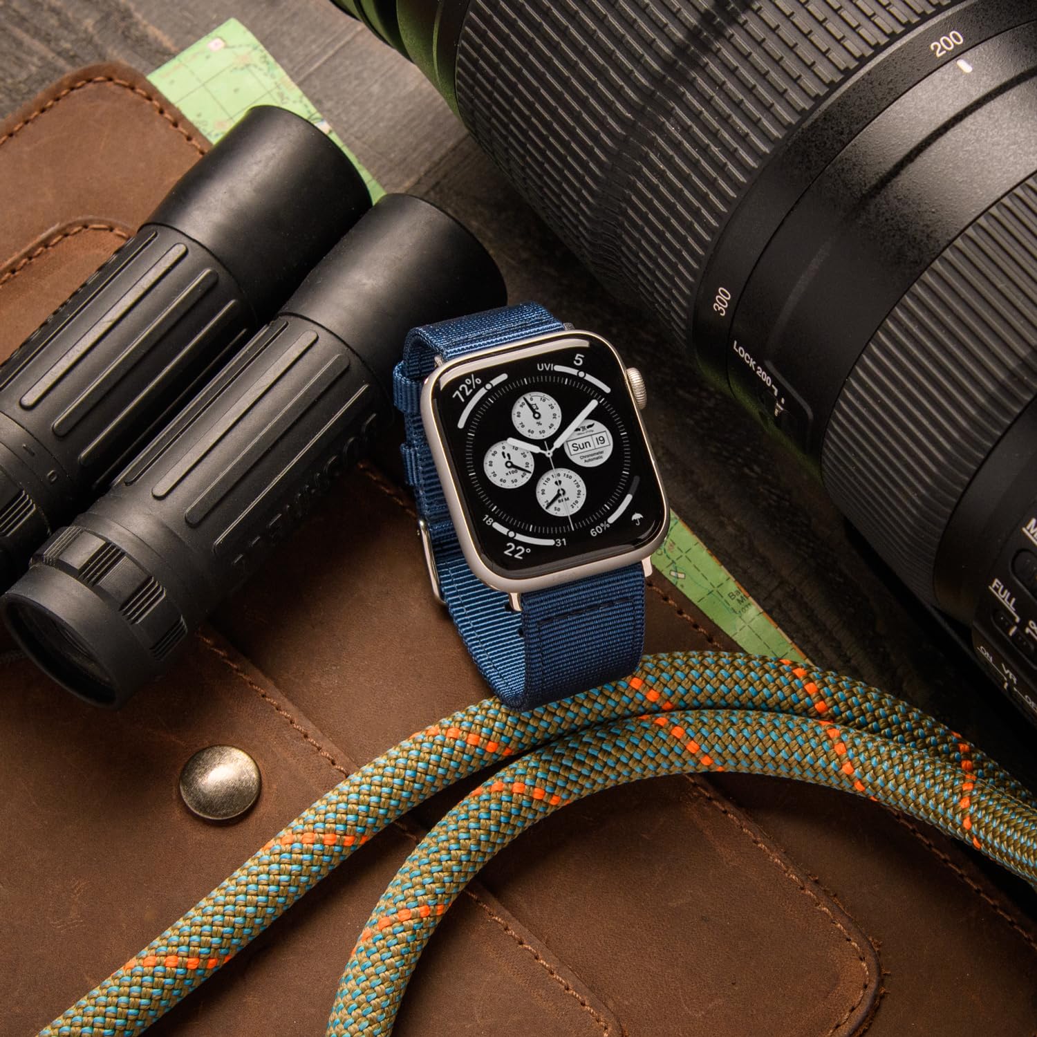 Archer Watch Straps - Premium Nylon Straps For Apple Watch (Navy, Stainless, 40/41/42Mm)