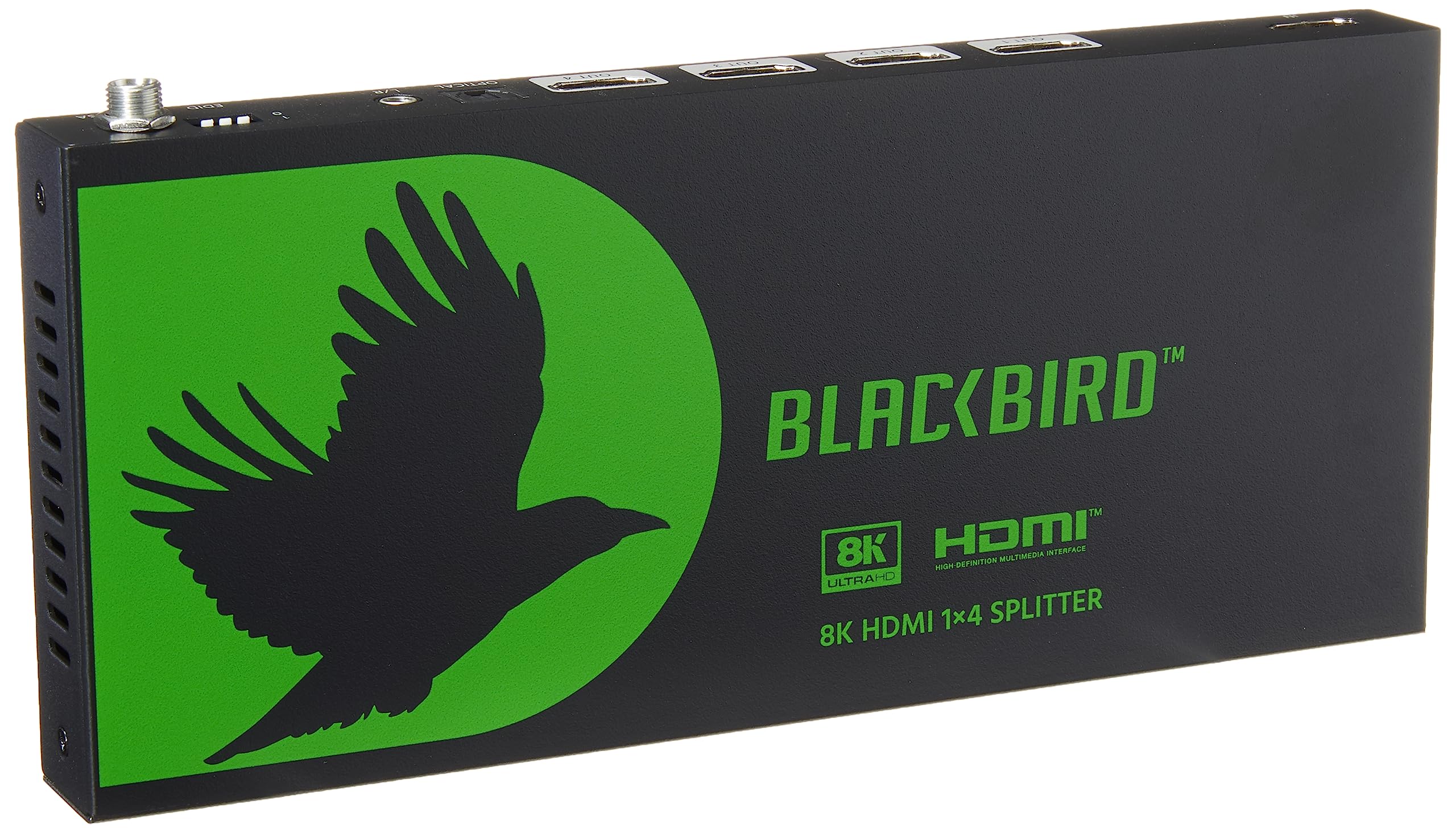 Monoprice 1x4 HDMI Splitter with Audio Extraction, 8K@60Hz, 4K@120Hz, 40Gbps, HDMI 2.1, HDCP 2.3, HDR10+ and Dolby Vision, for H