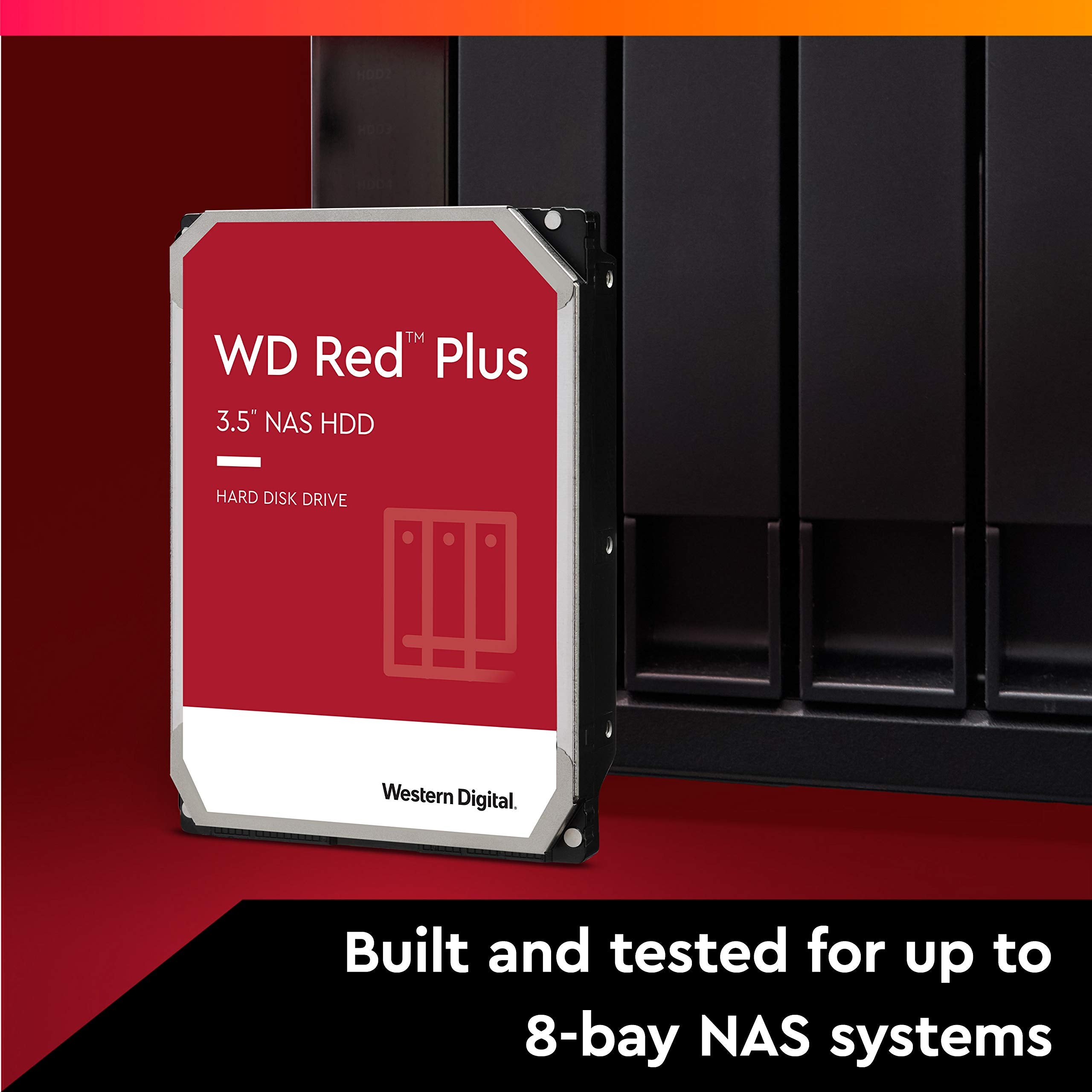 Western Digital 8Tb Wd Red Plus Nas Internal Hard Drive Hdd - 7200 Rpm, Sata 6 Gb/S, Cmr, 256 Mb Cache, 3.5 - Wd80Efbx