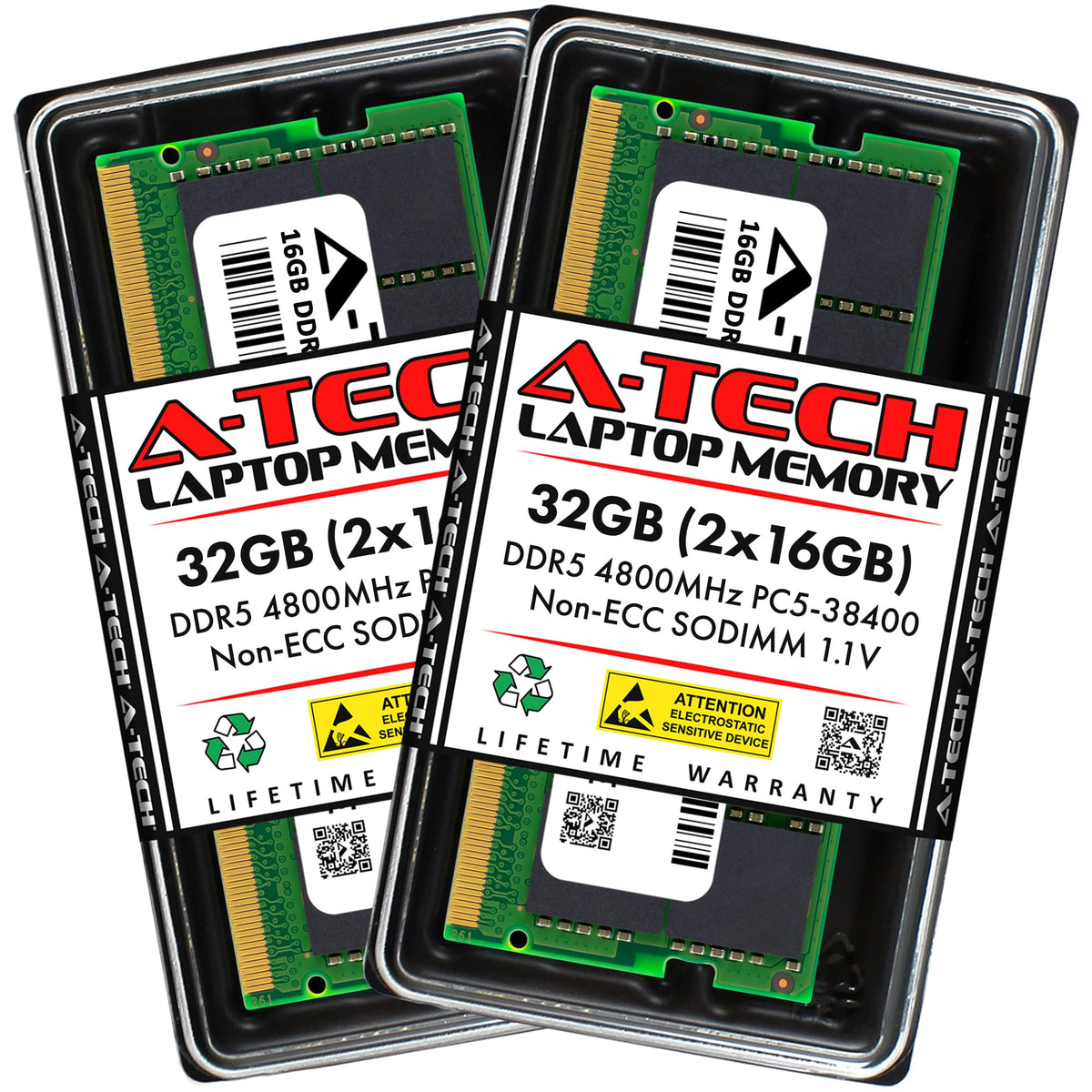 A Tech 32Gb Kit (2X16Gb) Ddr5 4800Mhz Pc5 38400 Cl40 Sodimm 1.1V Non Ecc Unbuffered So Dimm 262 Pin Laptop Ram Memory Upgrade Mo