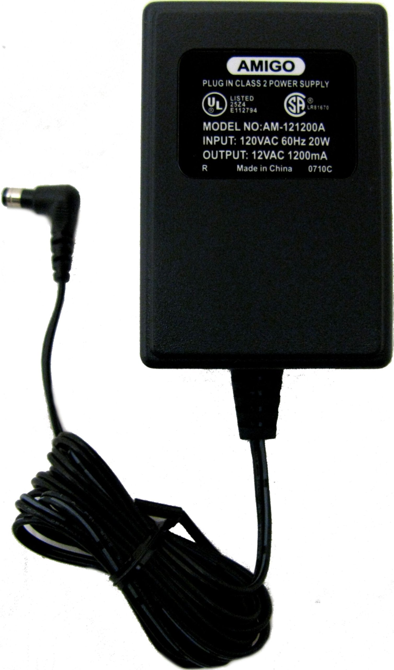 Amigo Am 121200A Ac Adapter 12Vac 1200Ma Plug In Class 2 Power S