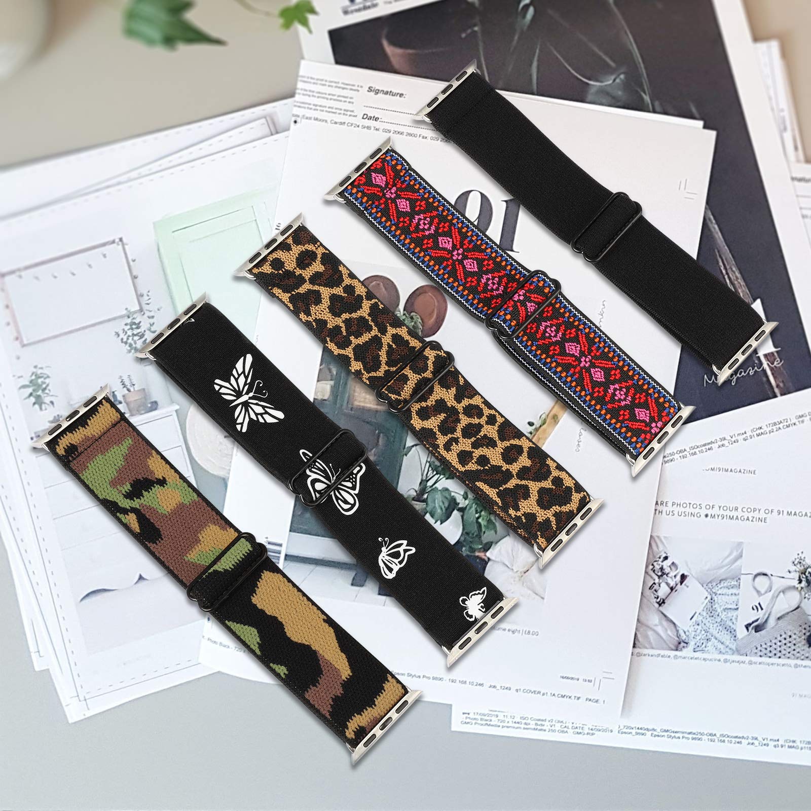 Miterv Stretchy Nylon Loop Bands Compatible With Apple Watch 38Mm 40Mm, Adjustable Soft Elastics Strap Compatible With Apple Wat