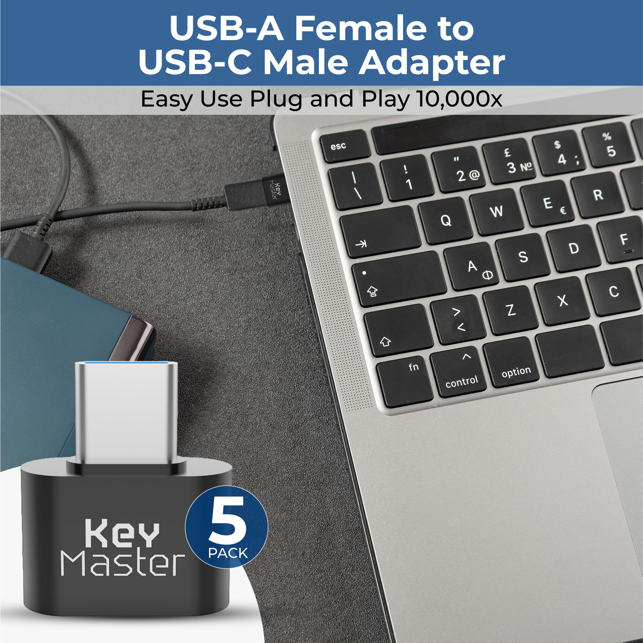 Usb To Usb C Adapter (5 Pack); Inexpensive Economy Pricing For Bulk Purchases; Convert Usb Port For Laptop, Phone, Computer, Key