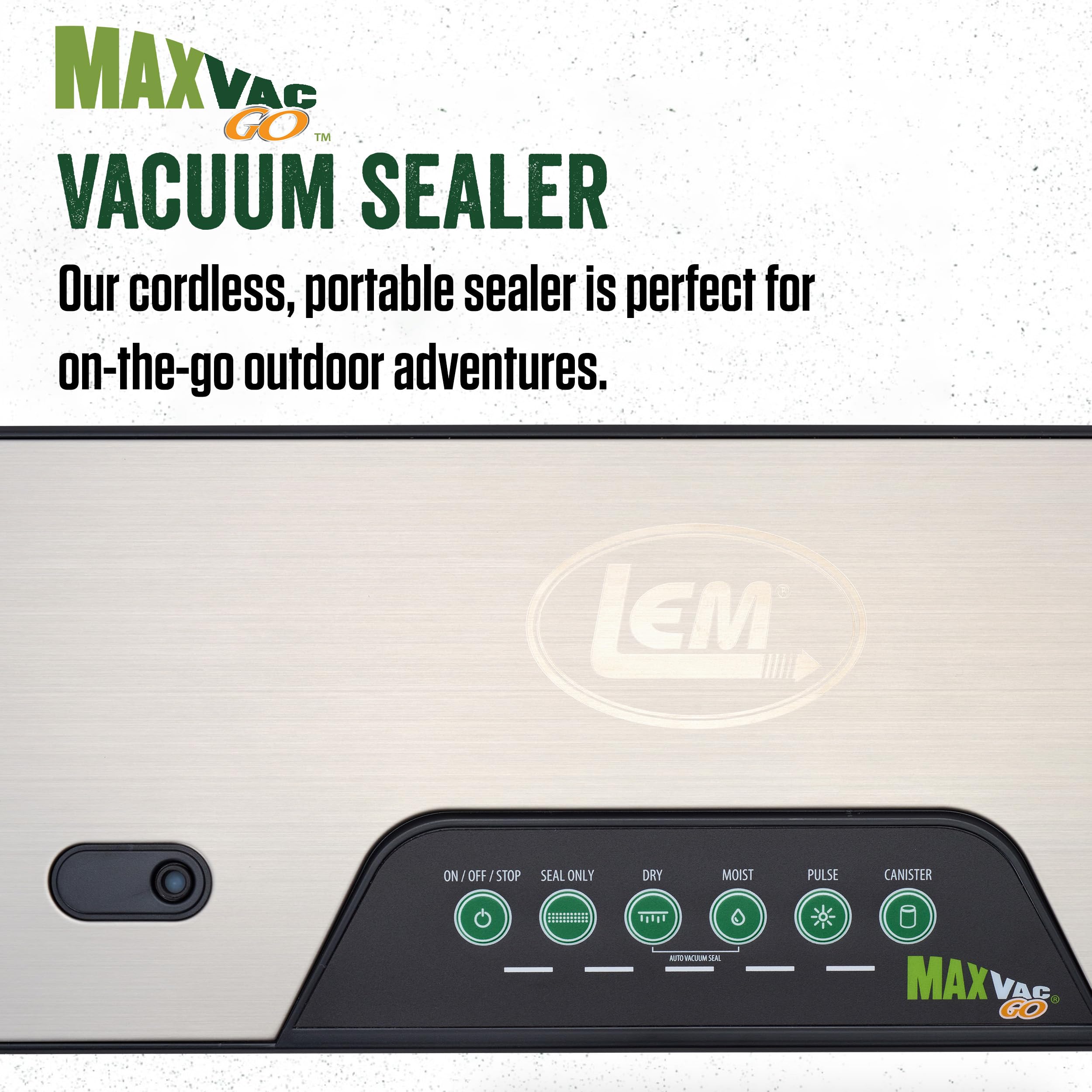 Lem Products Maxvac Go Cordless Plastic Vacuum Sealer With 11.8 Inch Seal Bar, Silver And Black