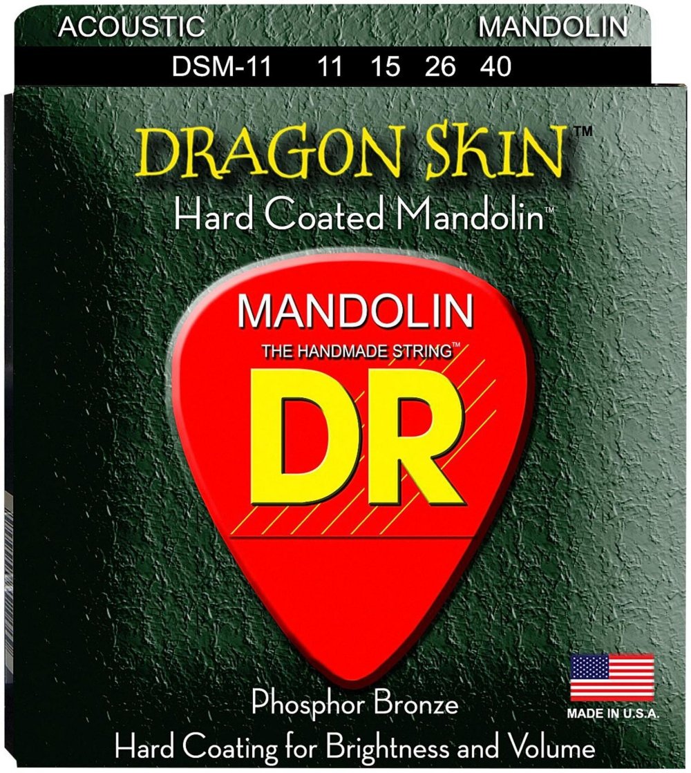 Dr Strings Dragon Skin Clear Coated Mandolin Strings (11 15 26 40)