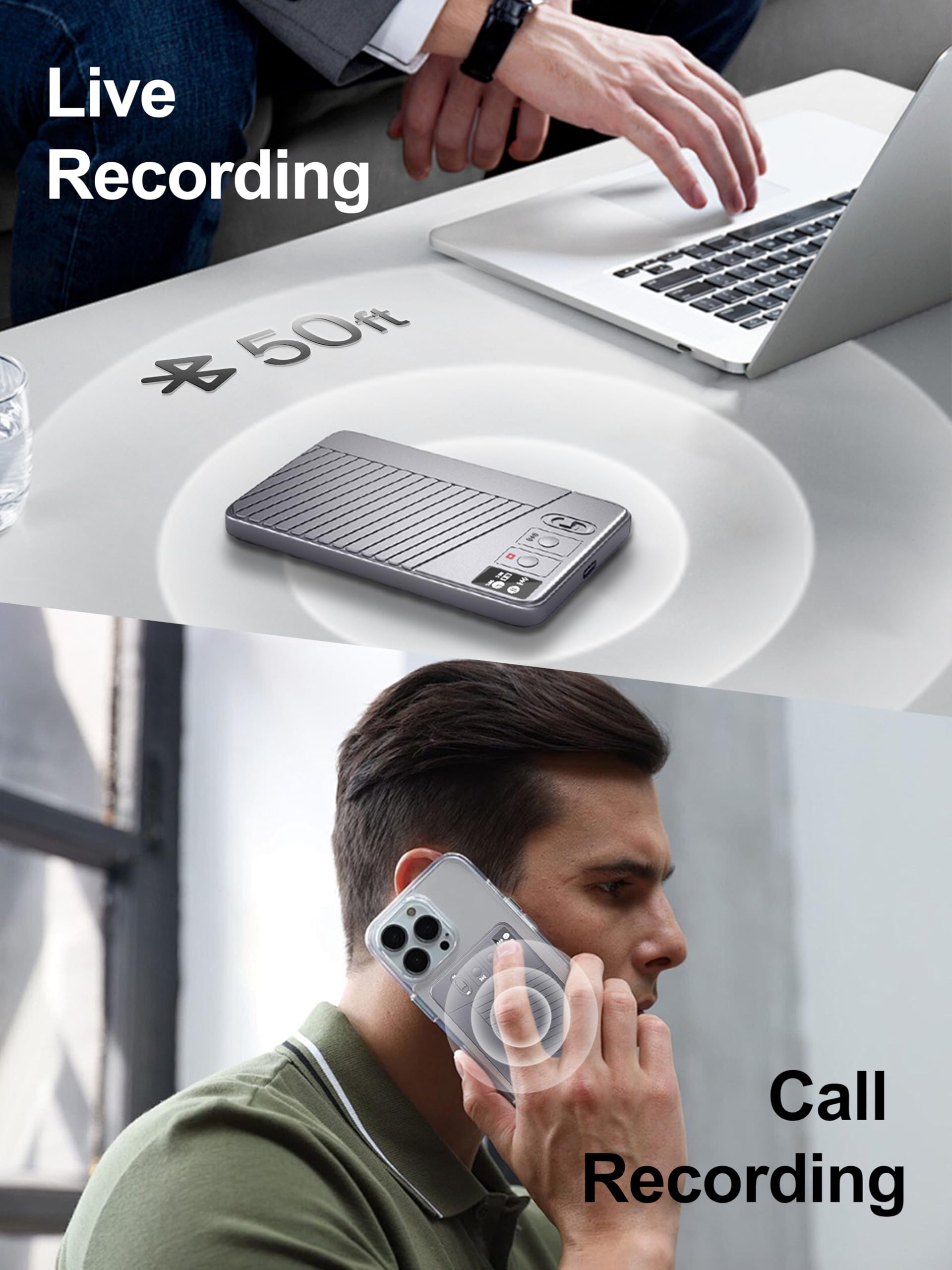Ai Voice Recorder   Record,Transcribe,Charge 3 In 1,Support 107 Languages,Avoid Missing Meeting Highlights,64 Gb,Chatgpt Driven