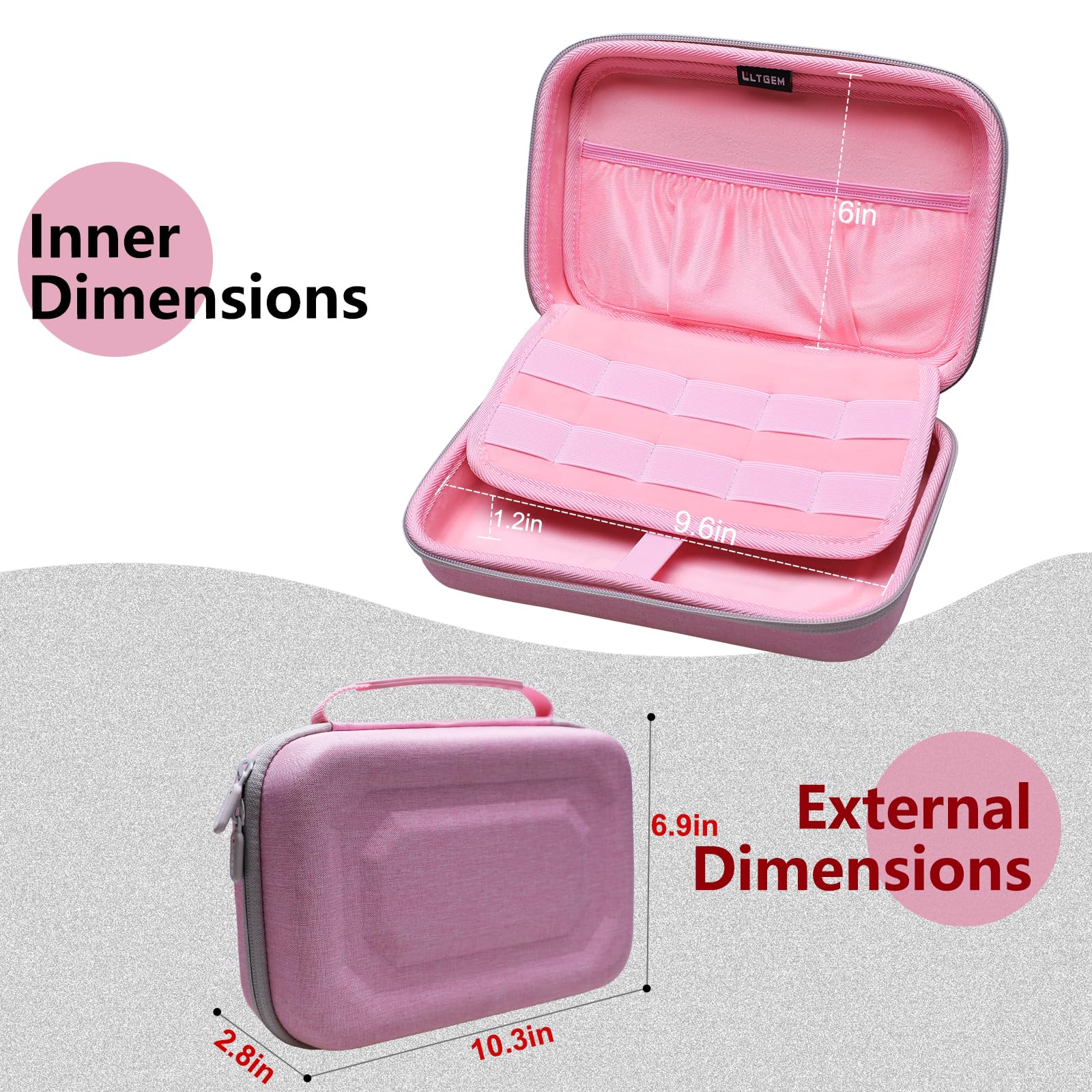 Ltgem Hard Case For Leapfrog Leappad Ultimate Ready For School Tablet   Travel Protective Carrying Storage Bag(Pink)