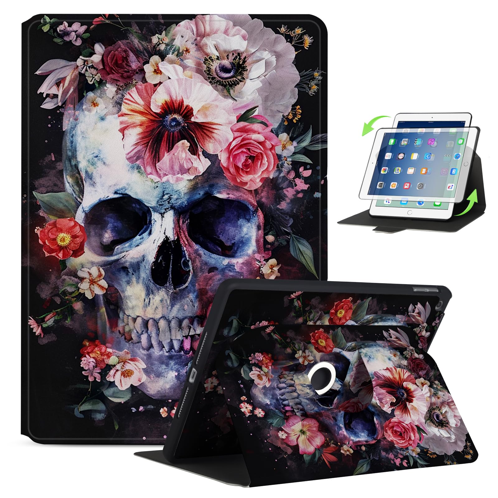 Anpredo 360 Rotating Case For 6Th/5Th Generation 9.7 Inch, Air 2/Air 1 With Auto Wake/Sleep, Magnetic Clasp, Multi Angle Viewing