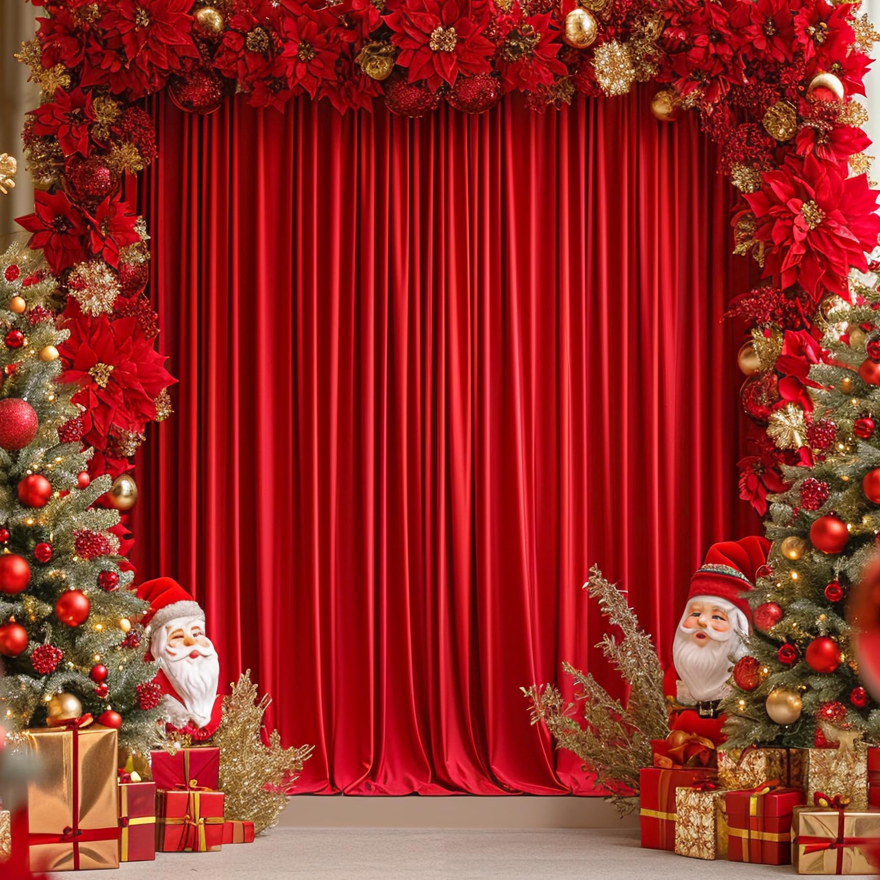 10Ft X 10Ft Red Backdrop Curtain For Parties Red Wrinkle Free Backdrop Drapes Panels For Wedding Baby Shower Birthday Photo Phot
