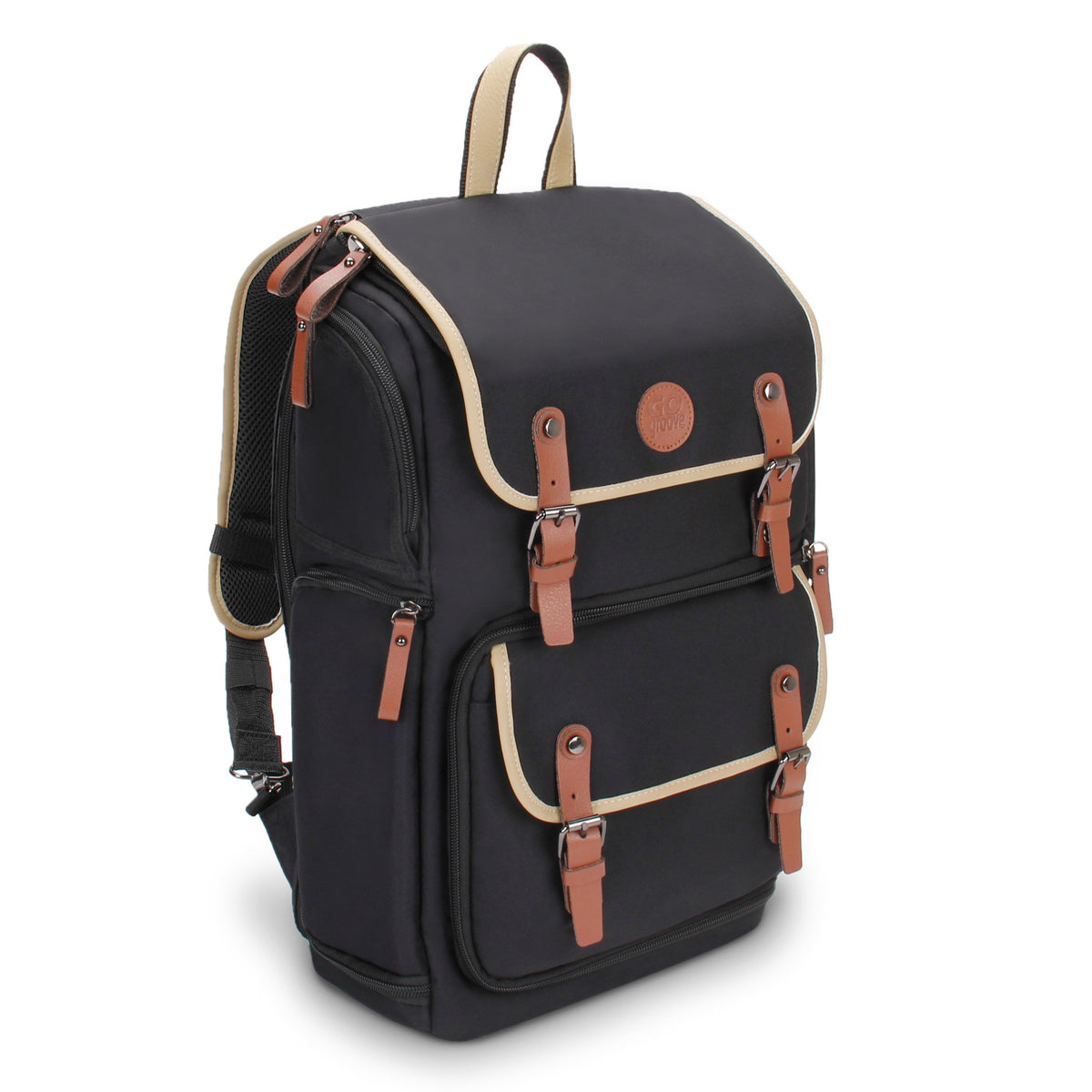 GOgroove Camera Backpack Bag Professional for DSLR/SLR/Mirrorless Photography Camera Case and Laptop with 15.6 inch Laptop Compartment, Tripod Holder, and Waterproof Rain Cover (Black) (Full-Size)