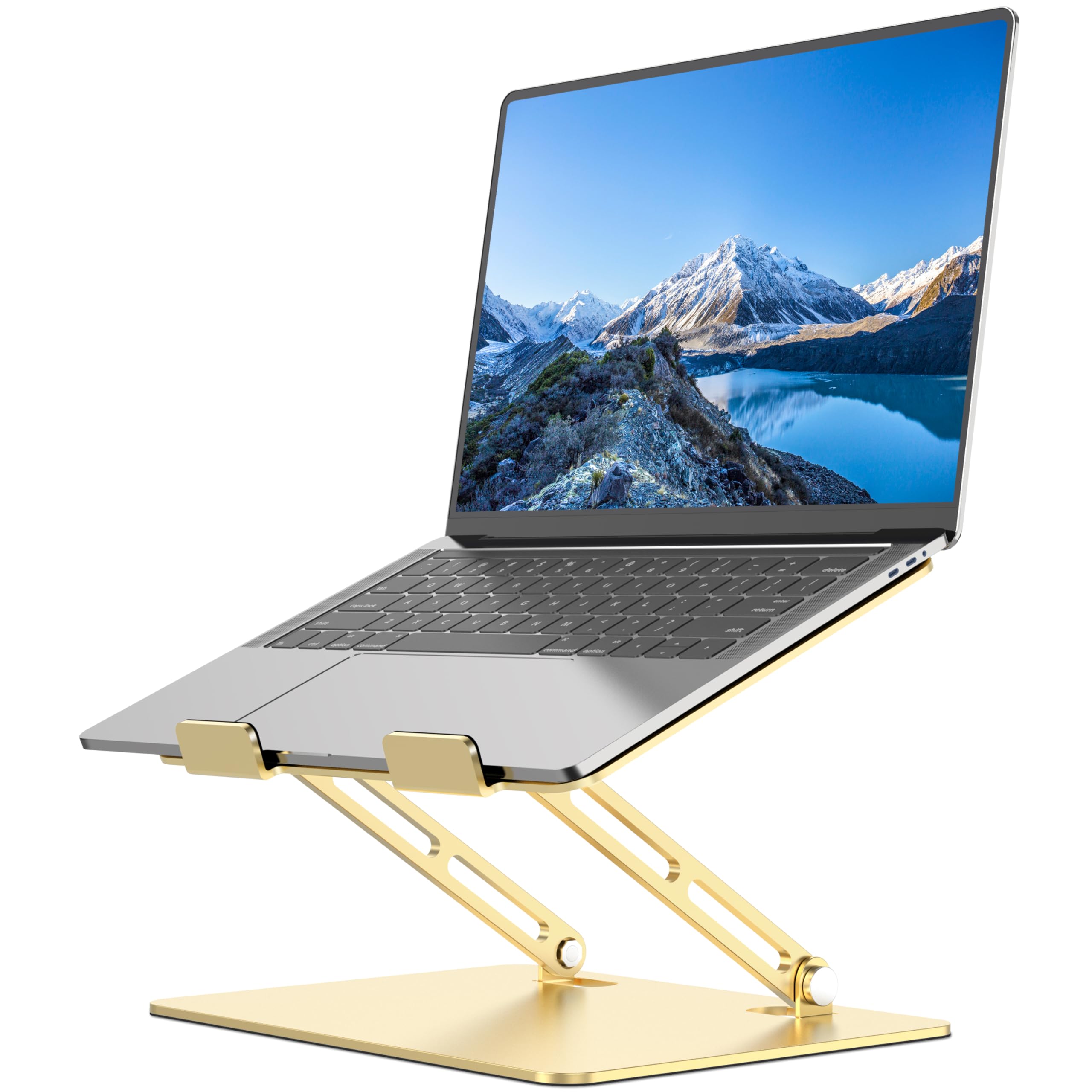 Jczt Laptop Stand For Desk, Aluminum Adjustable Laptop Riser Compatible With Tablet Laptop From 10 16 Inch, Golden