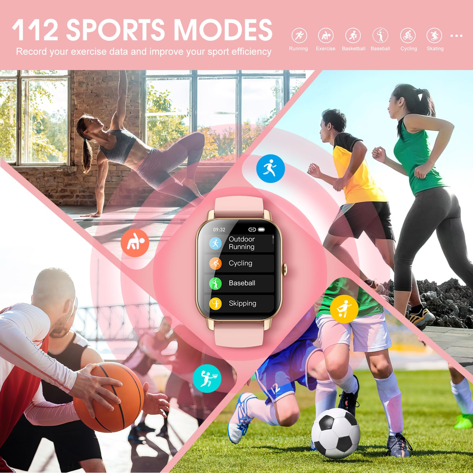 Smart Fitness Watch For Men Women(Answer/Make Calls), Hd Touch Screen With Heart Rate Sleep Monitor, Sports Modes, Ip68 Waterpro