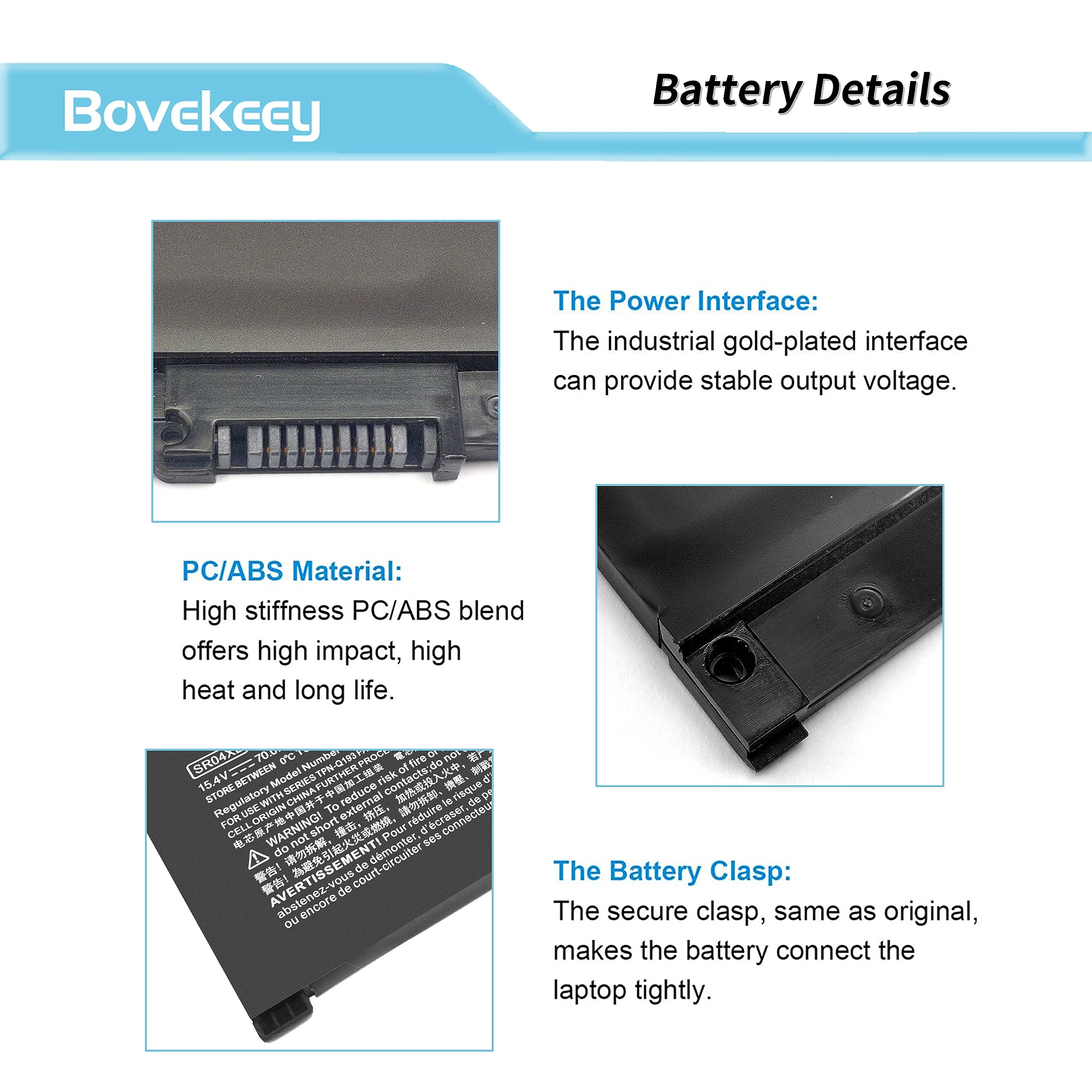 Sr04Xl Battery Sr03Xl 15.4V 70.07Wh For Hp Omen 15 Ce0Xx 15 Dc0Xx 15 Ce009La 15 Ce015Dx 15 Dc0051Nr Pavilion 15 Cb0Xx 15 Cx0Xx 1