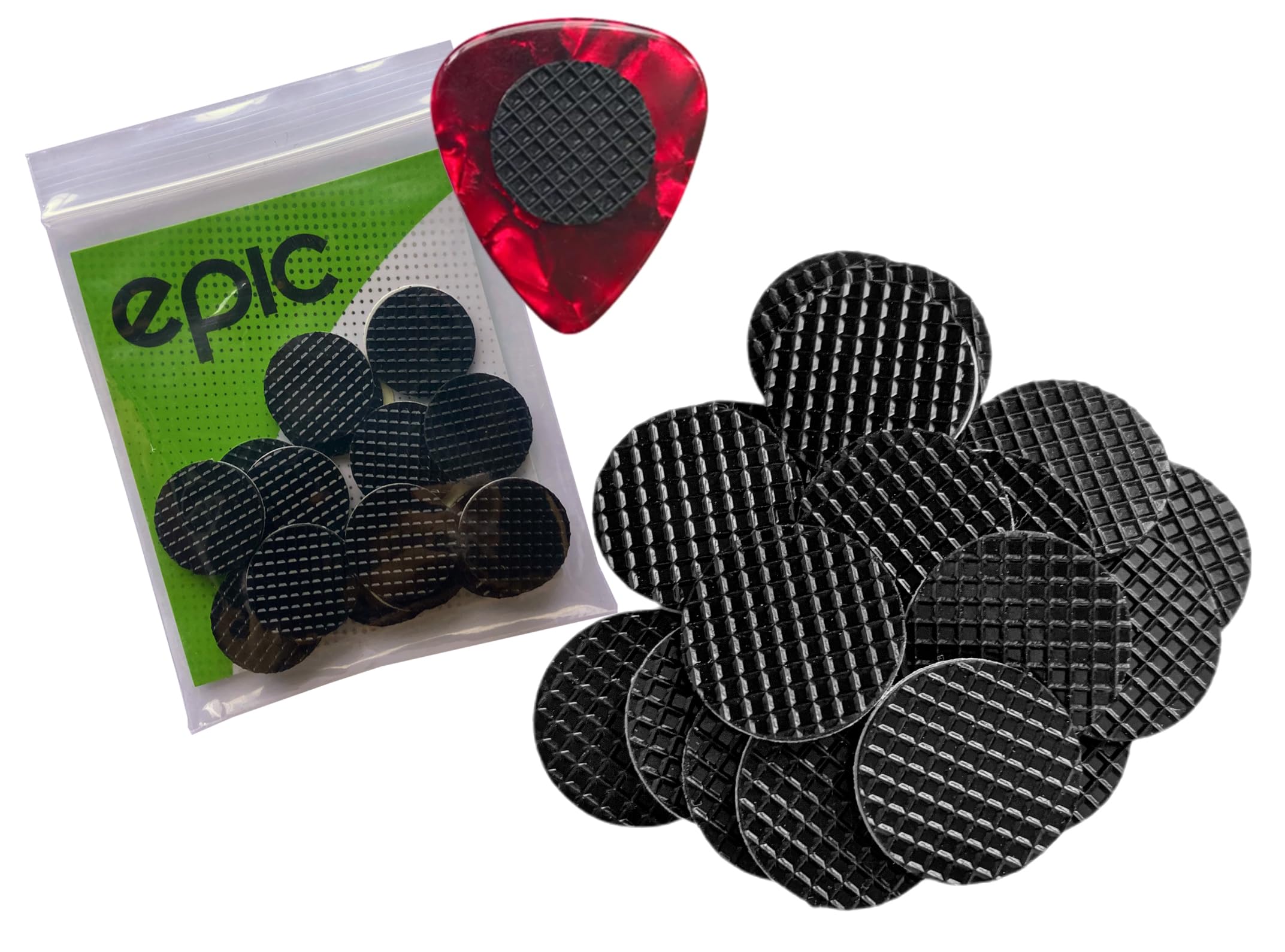 Epic Accessories 20 Pack Grips For Guitar Picks Stop Dropping Your Guitar Picks While Playing Non Sticky Stays In Your Hand Epic