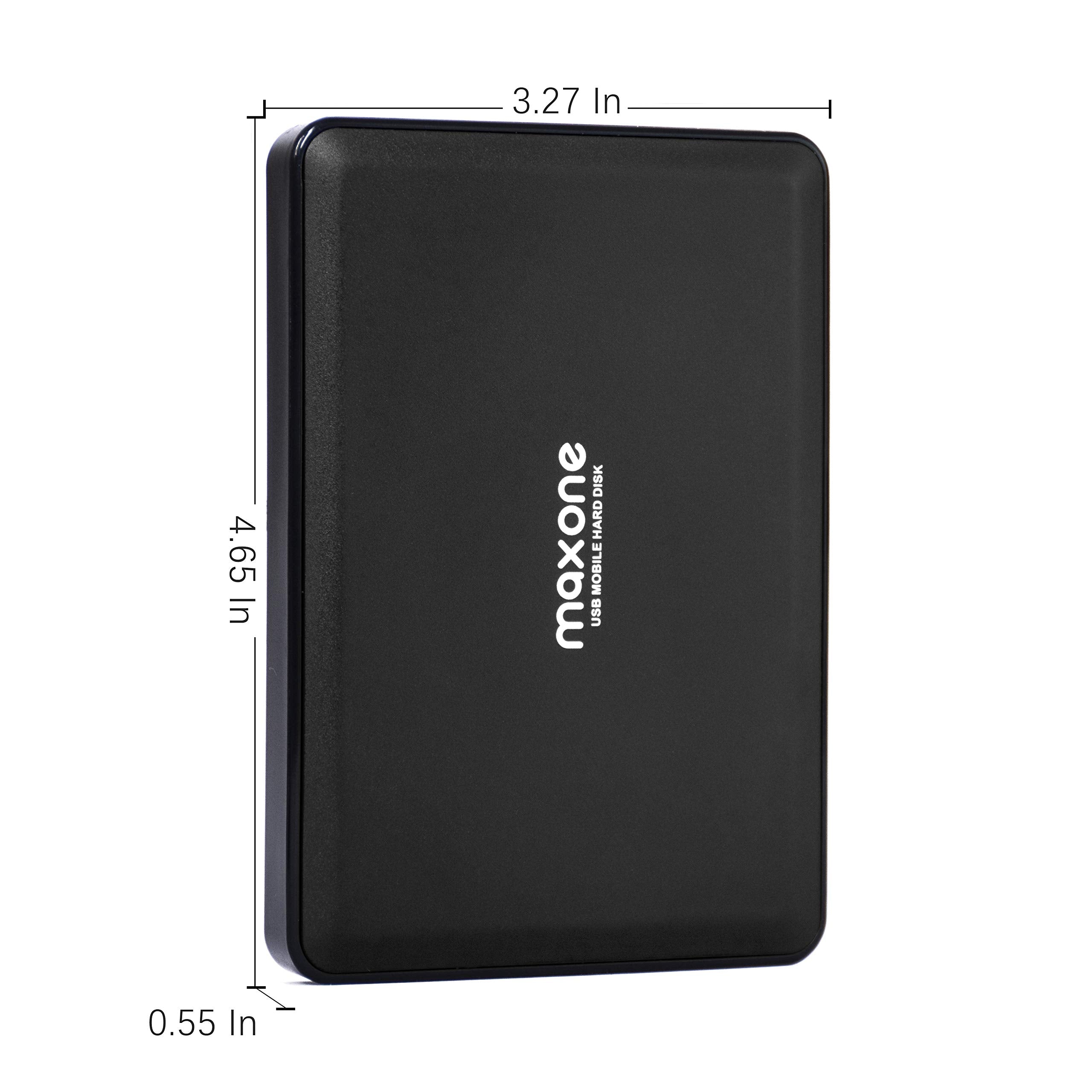 Maxone Portable External Hard Drives 500Gb Usb 3.0 2.5'' Hdd Backup Storage, Compatible With Pc, Desktop, Laptop, Black