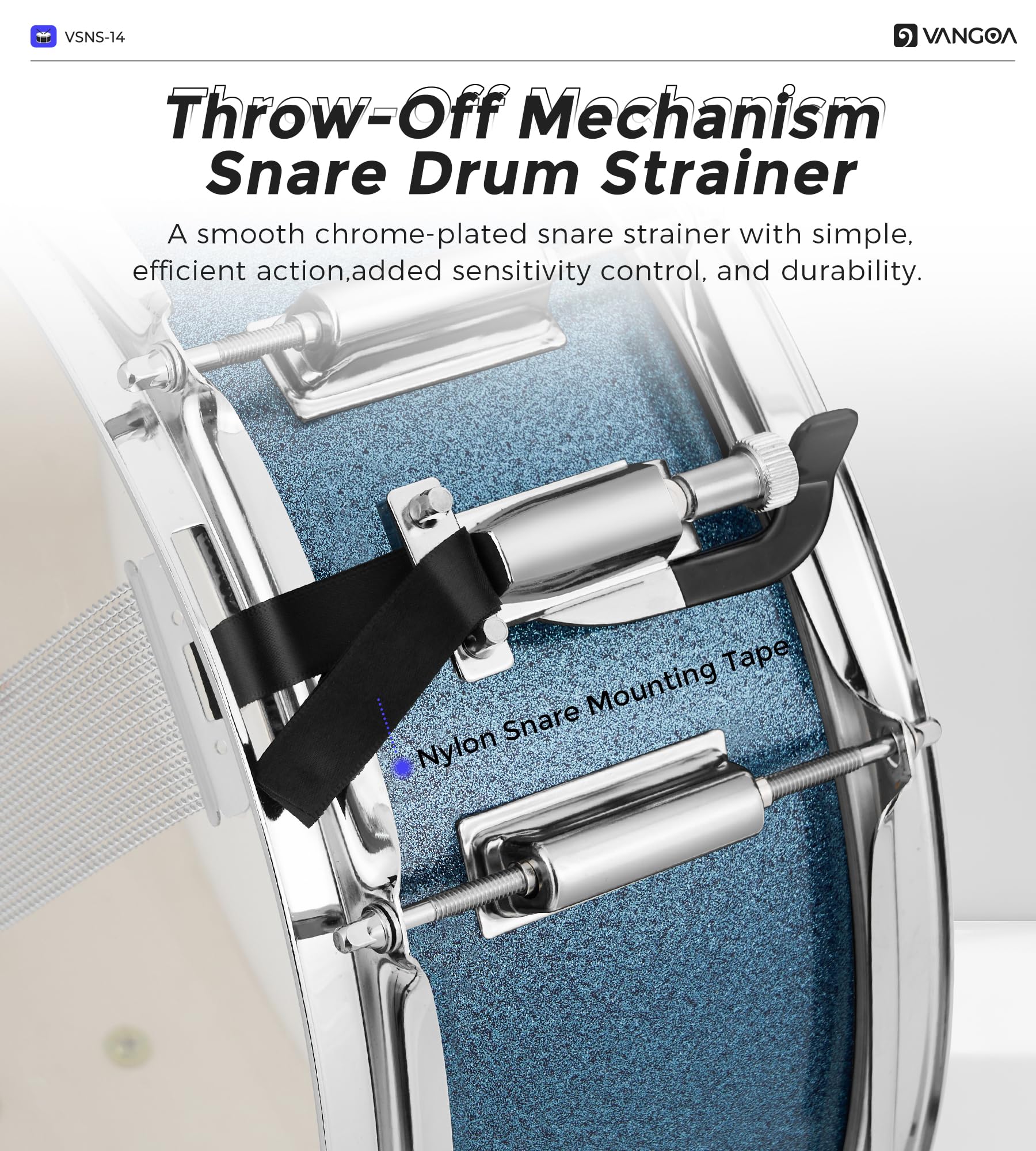 Vangoa Snare Drum Kit With Remo Head 14 X 5.5 Student Marching School Band Beginner Practice Snare Drum With Stand, Drumstick Ho