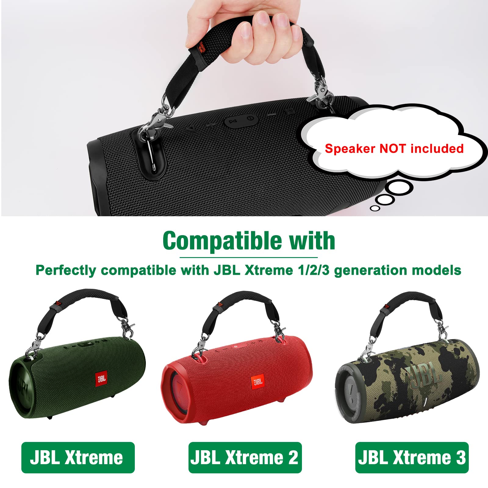 Desing Wish Removable Speaker Handle Strap Compatible With Jbl Xtreme/Xtreme 2/ Xtreme 3/ W King X10/ Zealot S67 Outdoor Travel