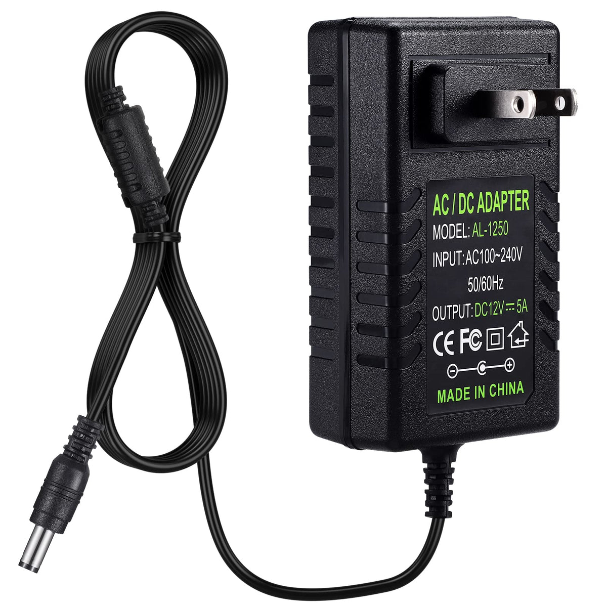 Tobwolf 60W 12V/5A Ac/Dc Wall Outlet Power Supply, 12V Dc Wall Mounted ...