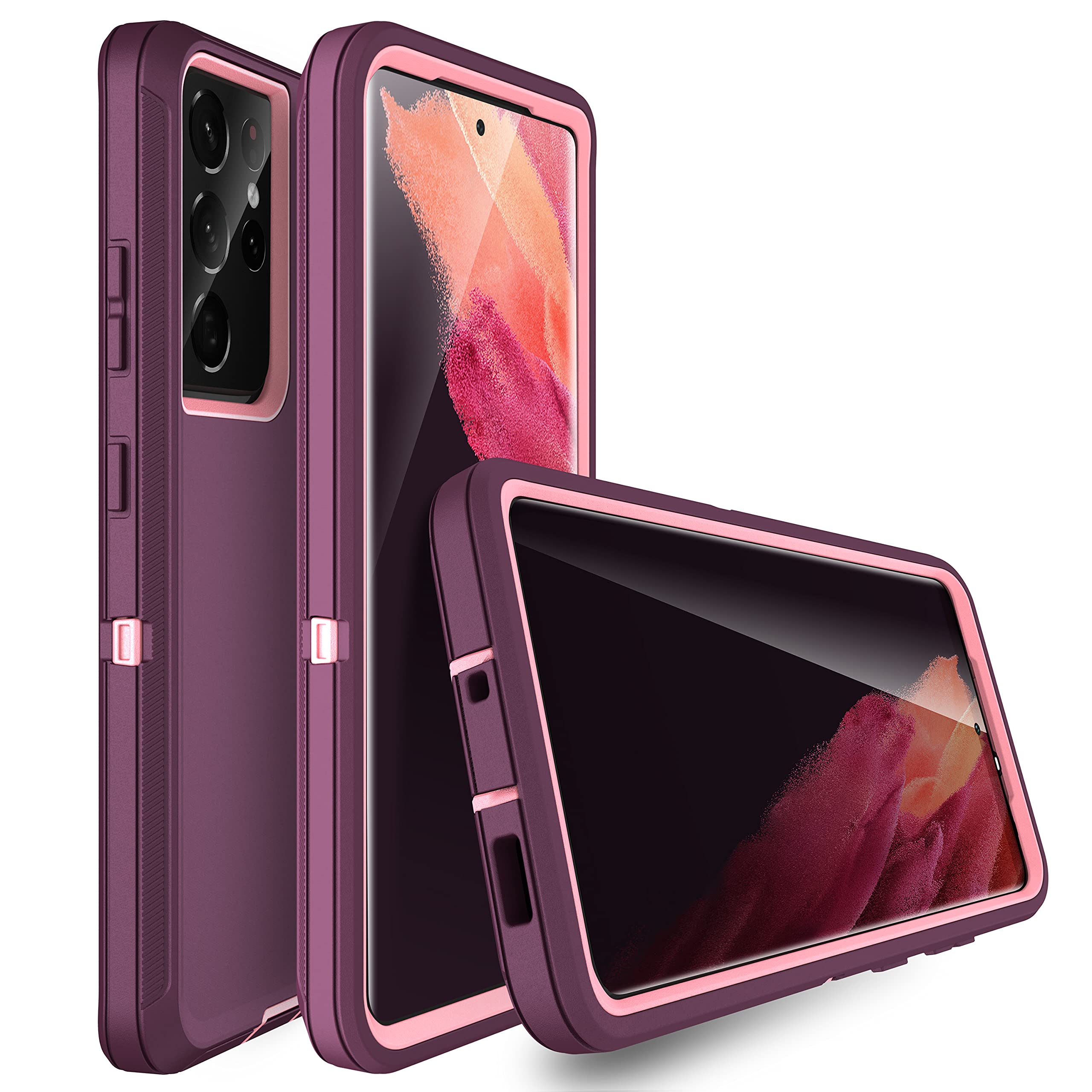 Mxx Case Compatible With Galaxy S21 Ultra Case, 3-Layer Super Full Heavy Duty Body Bumper Cover/Shock Protection/Dust Proof, Des