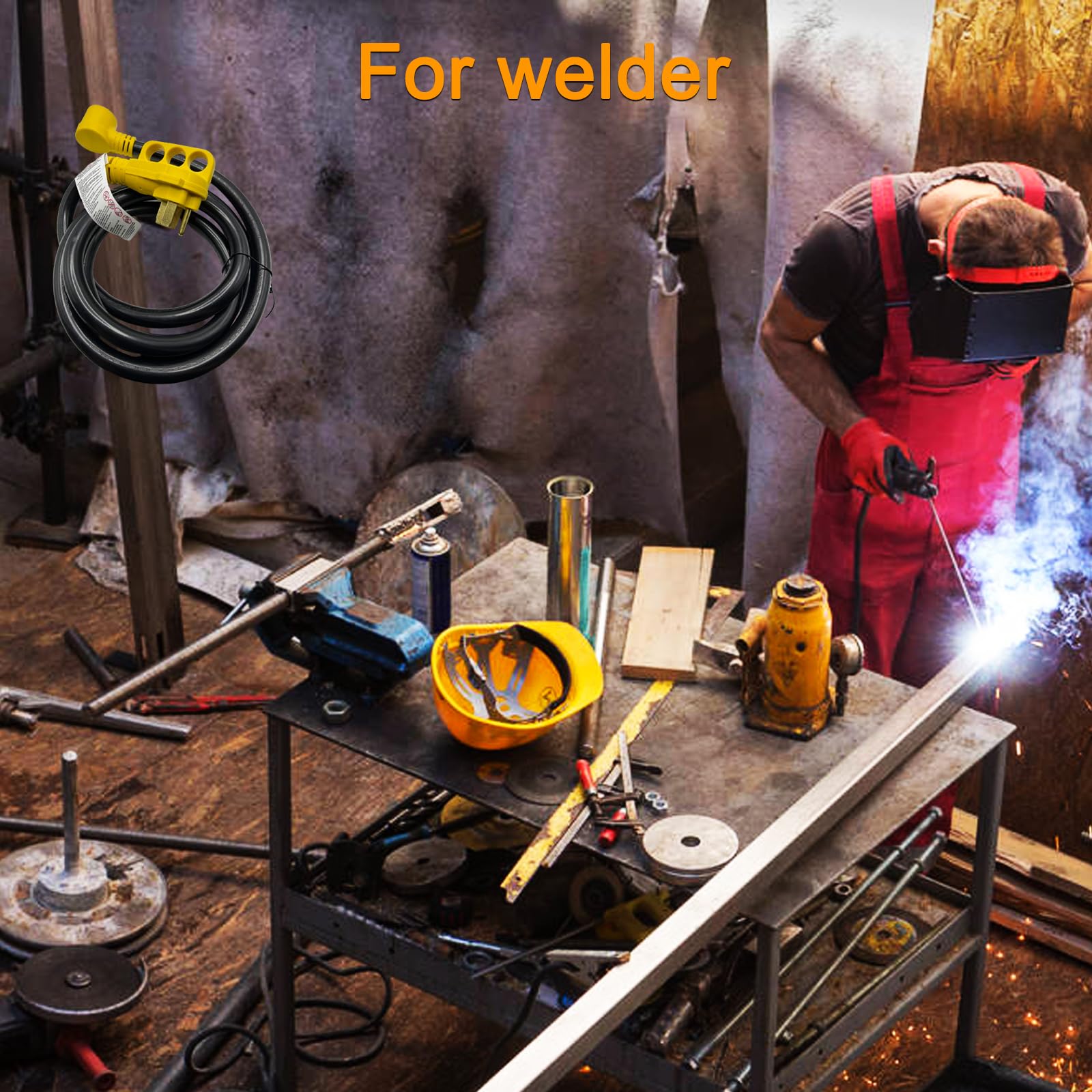Suplevel 6 Awg Welder Adapter Cord 10 Ft, Heavy Duty Nema 14 50P Male To 6 50R Female Extension Cord, Stw 6Awg/3C 50 Amp 250 Vol
