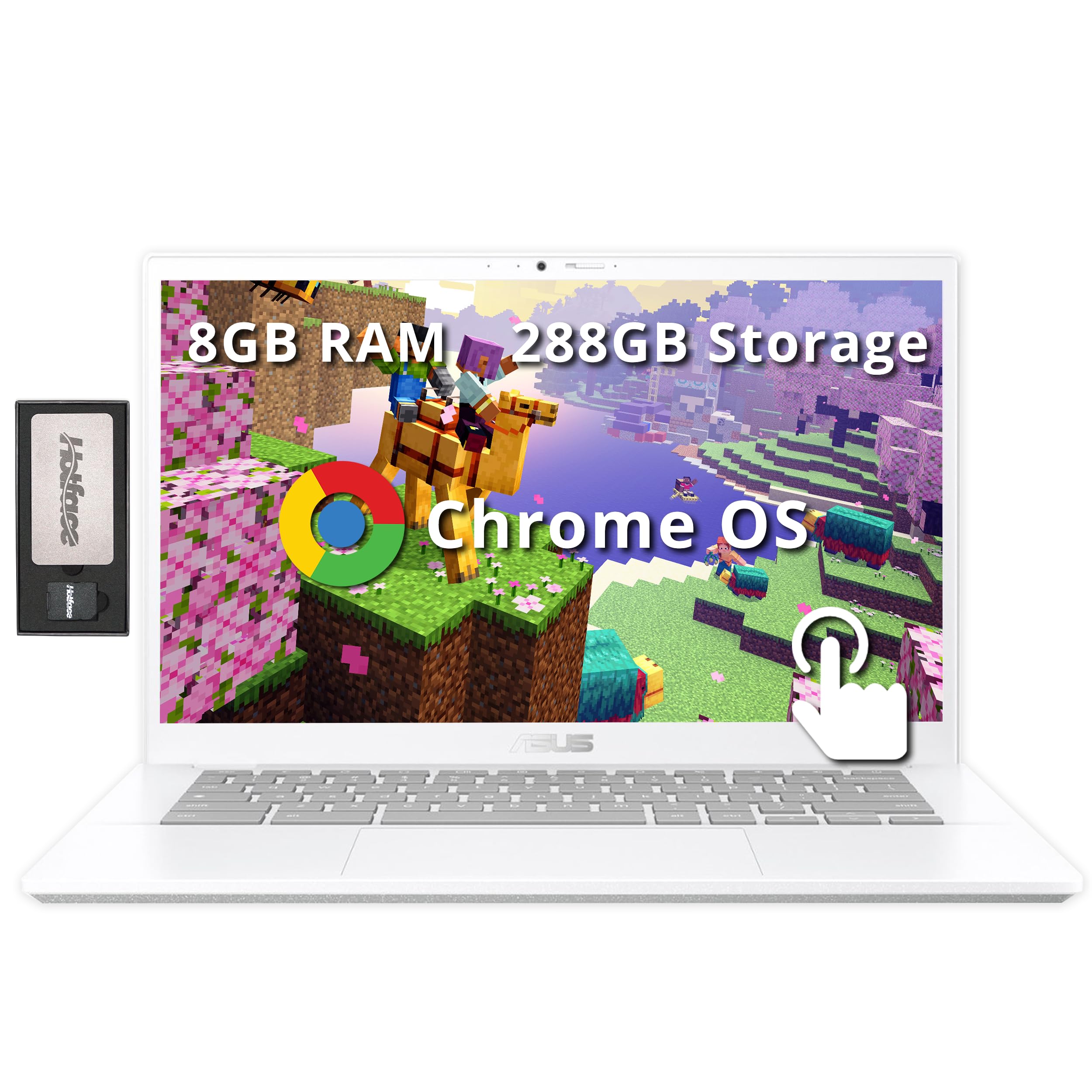 Asus Chromebook Plus 14'' Fhd Touchscreen Laptop, Intel I5 1335U, 8Gb Lpddr5, 288Gb Storage(128Gb Ssd+160Gb Docking Station Set)