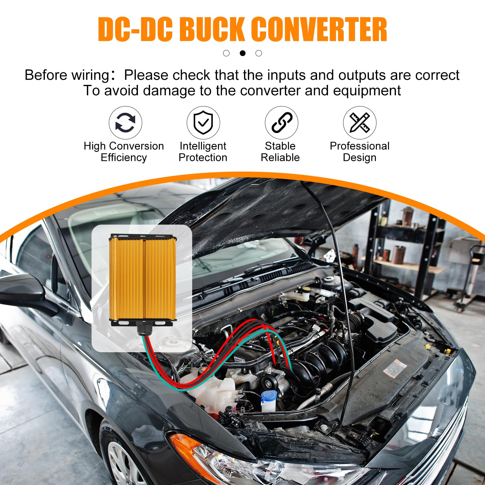 12V 30A 360W Dc Dc 96V 84V 72V 60V 48V 36V To 12V High Power Converter Voltage Reducer, Suitable For Golf Carts, Led Lights, And