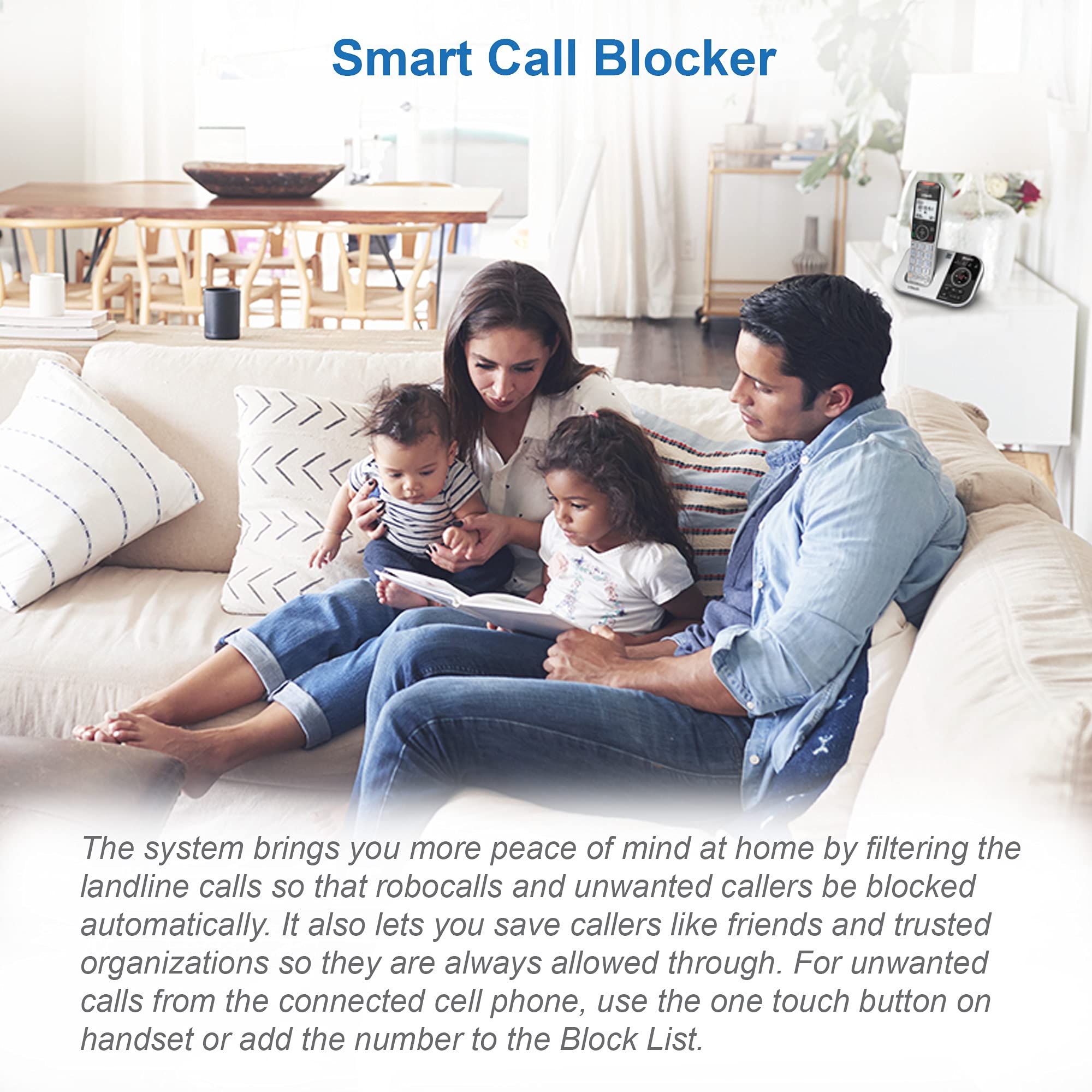 Vtech Vs112-3 Dect 6.0 Bluetooth 3 Handset Cordless Phone For Home With Answering Machine, Call Blocking, Caller Id, Intercom An