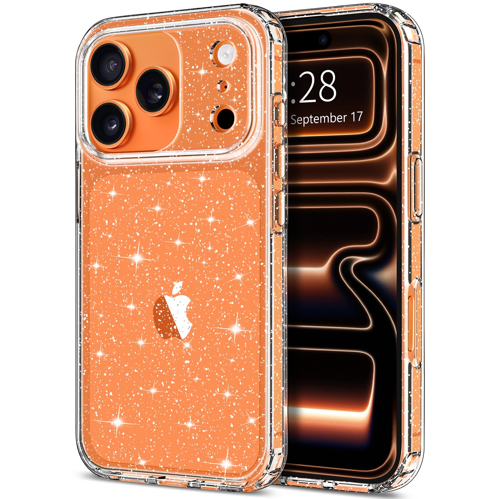 Hython for iPhone 17 Pro Max Case Glitter, Clear Glitter Sparkly Shiny Bling Sparkle Cute Cover, Anti-Scratch Soft TPU Slim Fit 