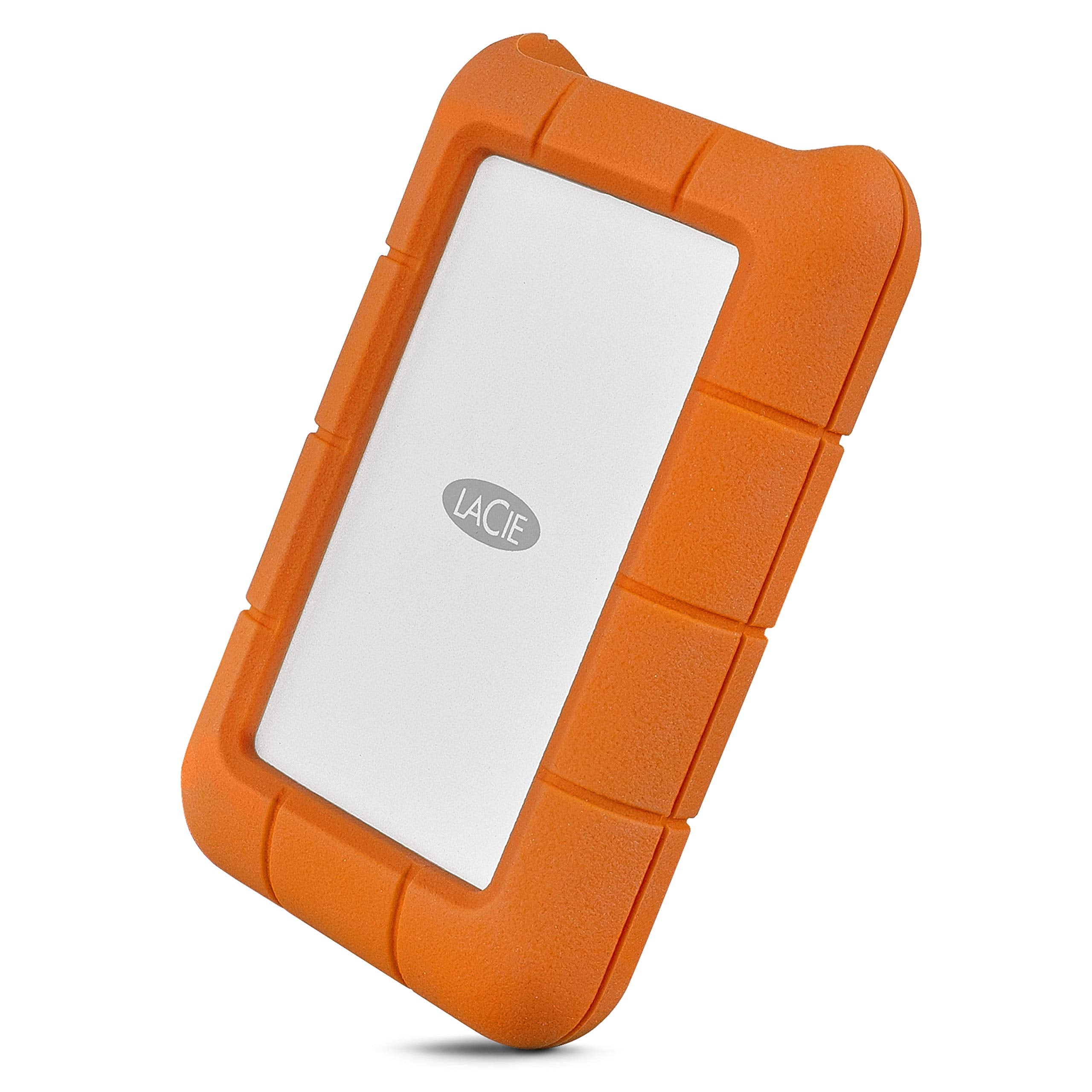 LaCie Rugged Thunderbolt USB-C 2TB External Hard Drive Portable HDD - USB 3.0 compatible, Drop Shock Dust Water Resistant, Mac a