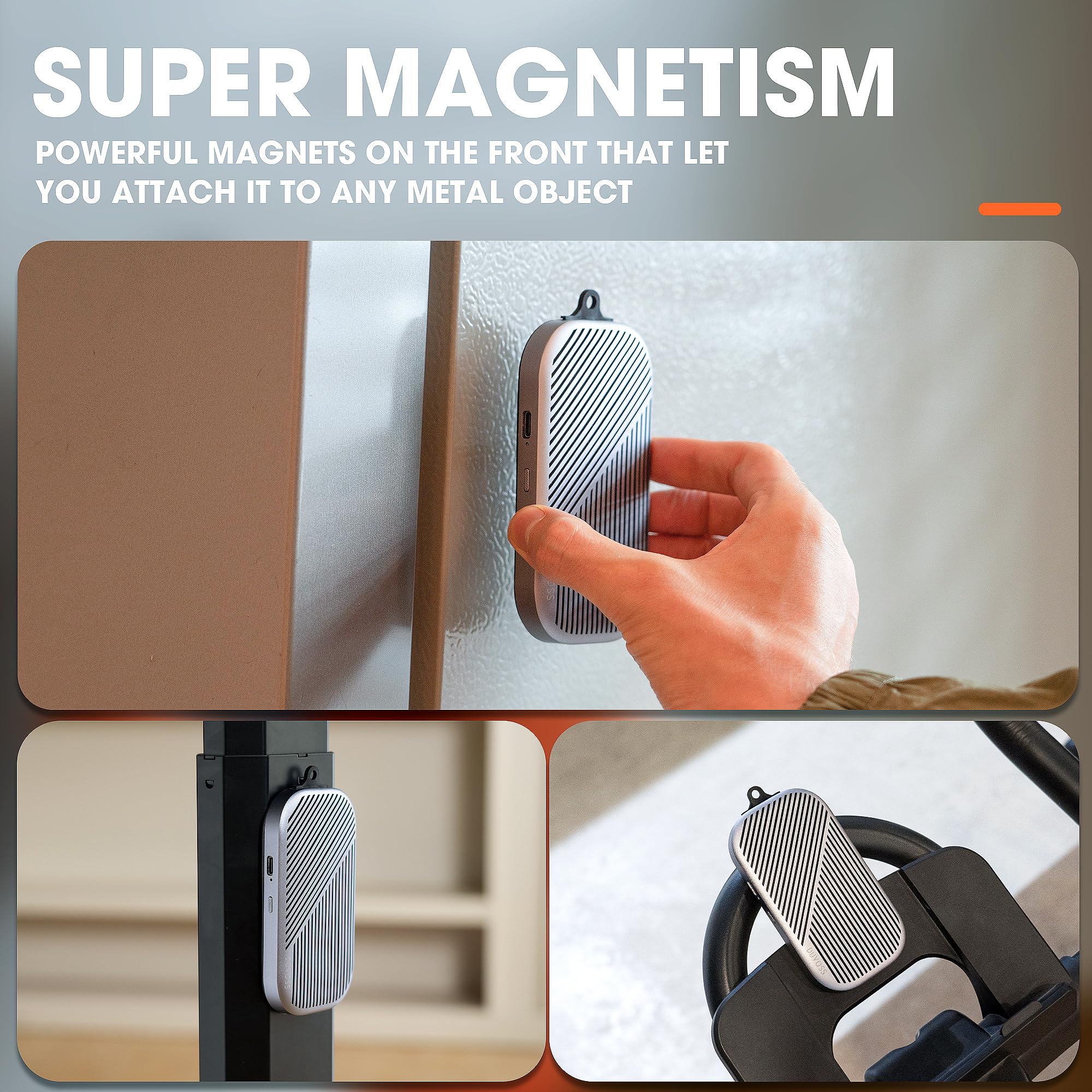 Duvoss Portable Speaker With Bluetooth, 0.5'' Ultra Thin Bluetooth Speaker, Integrated Carabiner, Mini Wireless Speaker Built In