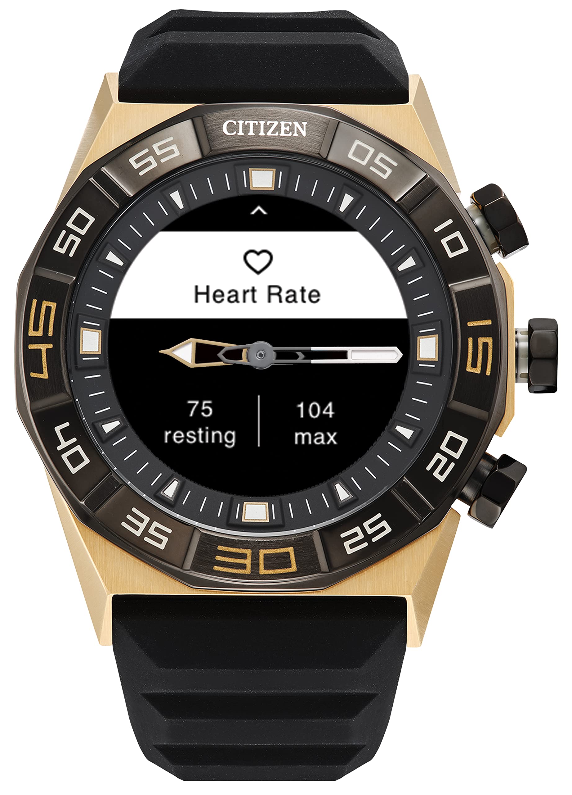 Citizen Cz Smart Pq2 Hybrid Smartwatch With Youq Wellness App Featuring Ibm Watson Ai And Nasa Research, Black And White Customi