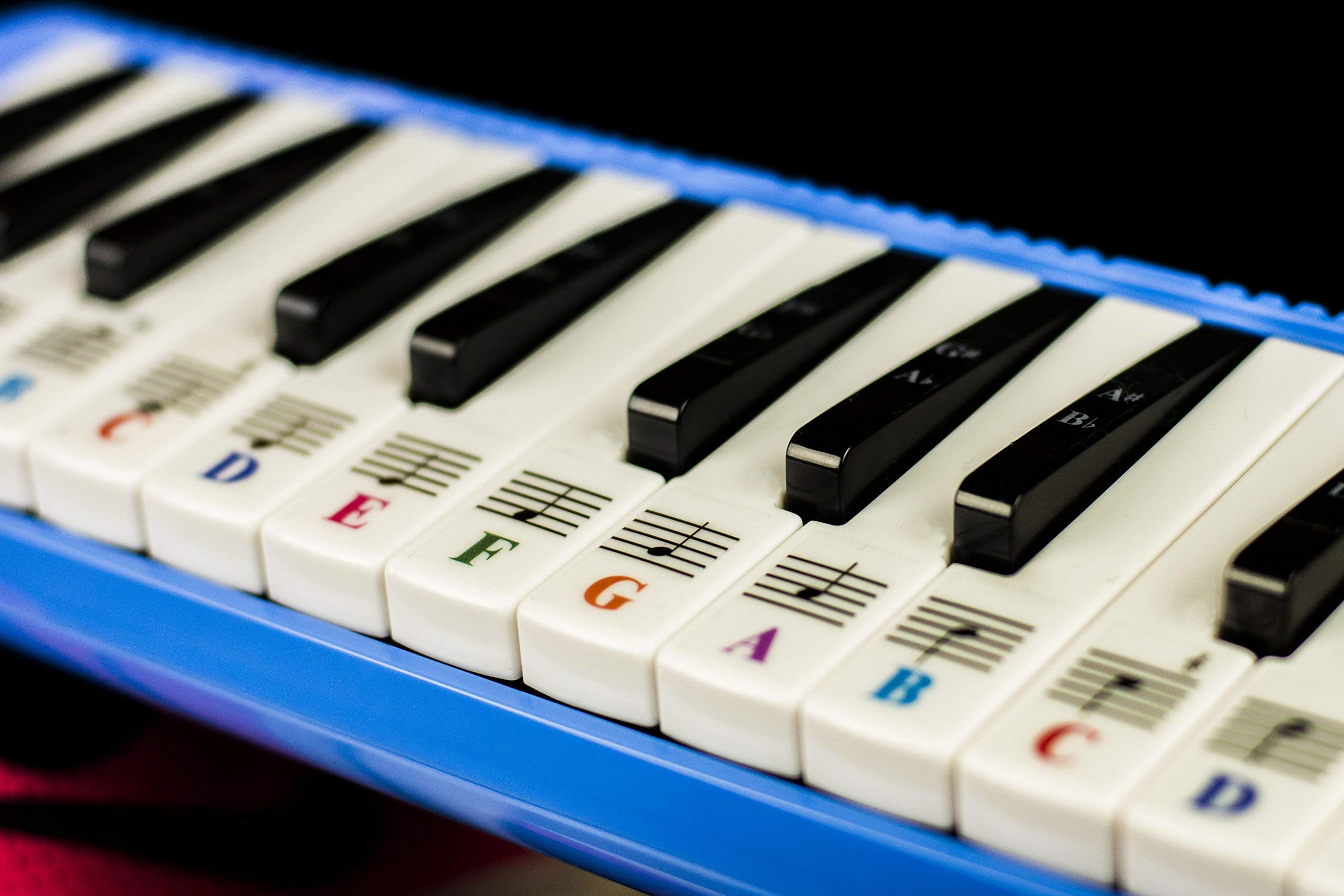 Qmg Piano Stickers For 32/37 Key Melodica, Transparent And Removable, Made In Usa