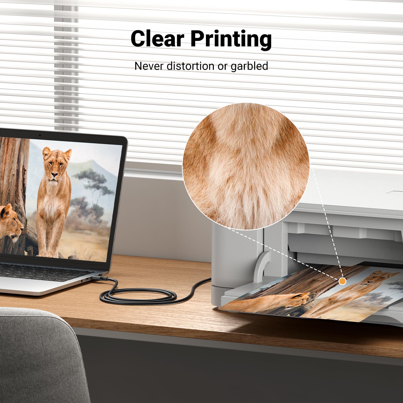 Ugreen Usb Printer Cable - Usb A To B Cable, 2.0 Usb B Cable High-Speed Printer Cord Compatible With Hp, Canon, Brother, Samsung