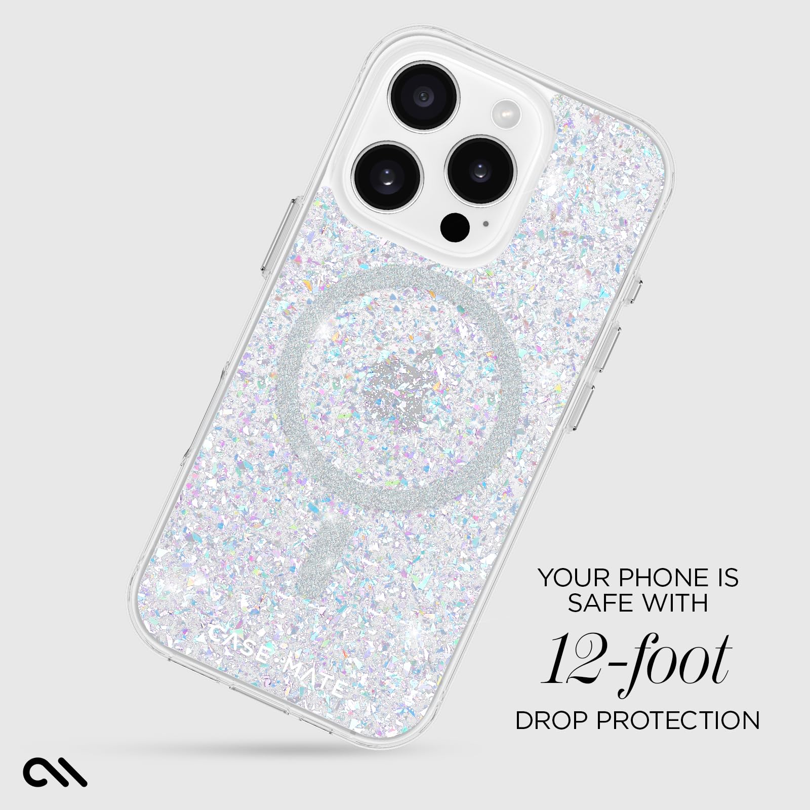 Case Mate Iphone 16 Pro Case [Compatible With Magsafe]   Stylish Sparkly Phone Case With 12Ft Drop Protection   Premium Magnetic